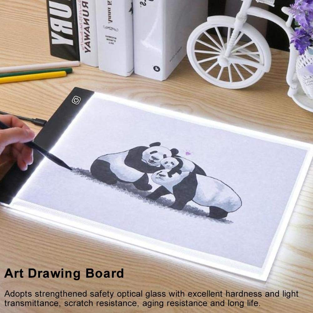 A4 Portable LED Light Box - USB Powered Dimmable Tracing Light Pad for Artists, Drawing, Sketching & Animation | Perfect for Artcraft, Calligraphy & DIY Projects