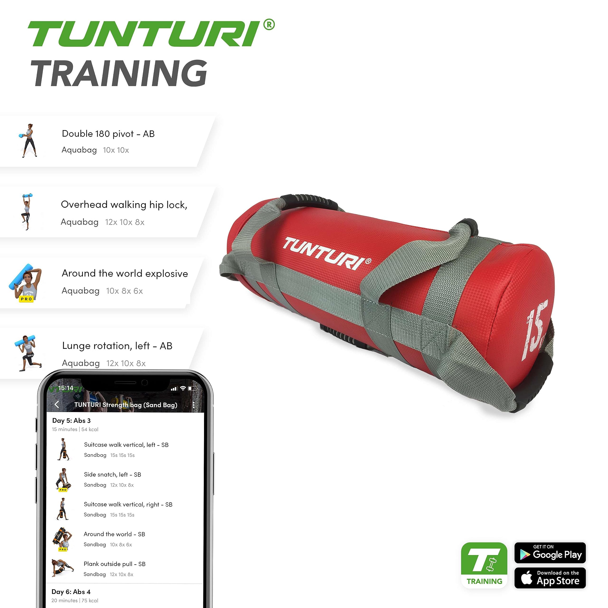 TUNTURI Adjustable Weight Sandbag for Functional Fitness Training - Perfect for Home Gym, CrossFit, Strength & Endurance Workouts