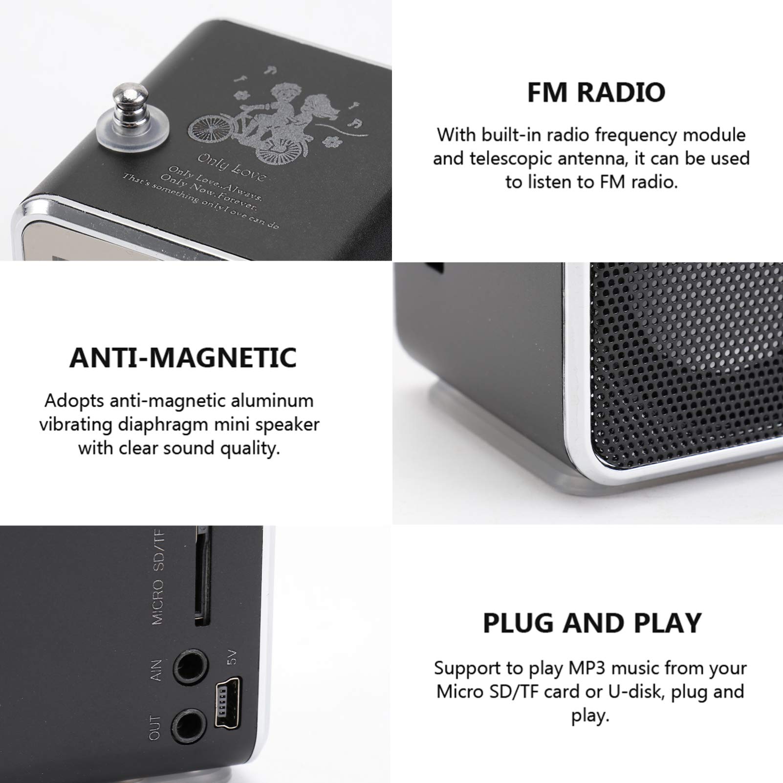 Portable AM/FM Radio Speaker - Mini Bluetooth Speaker with AM/FM Radio, MP3 Player, Handheld Travel Radio for Smartphones - Perfect for Camping, Travel, and Outdoor Activities