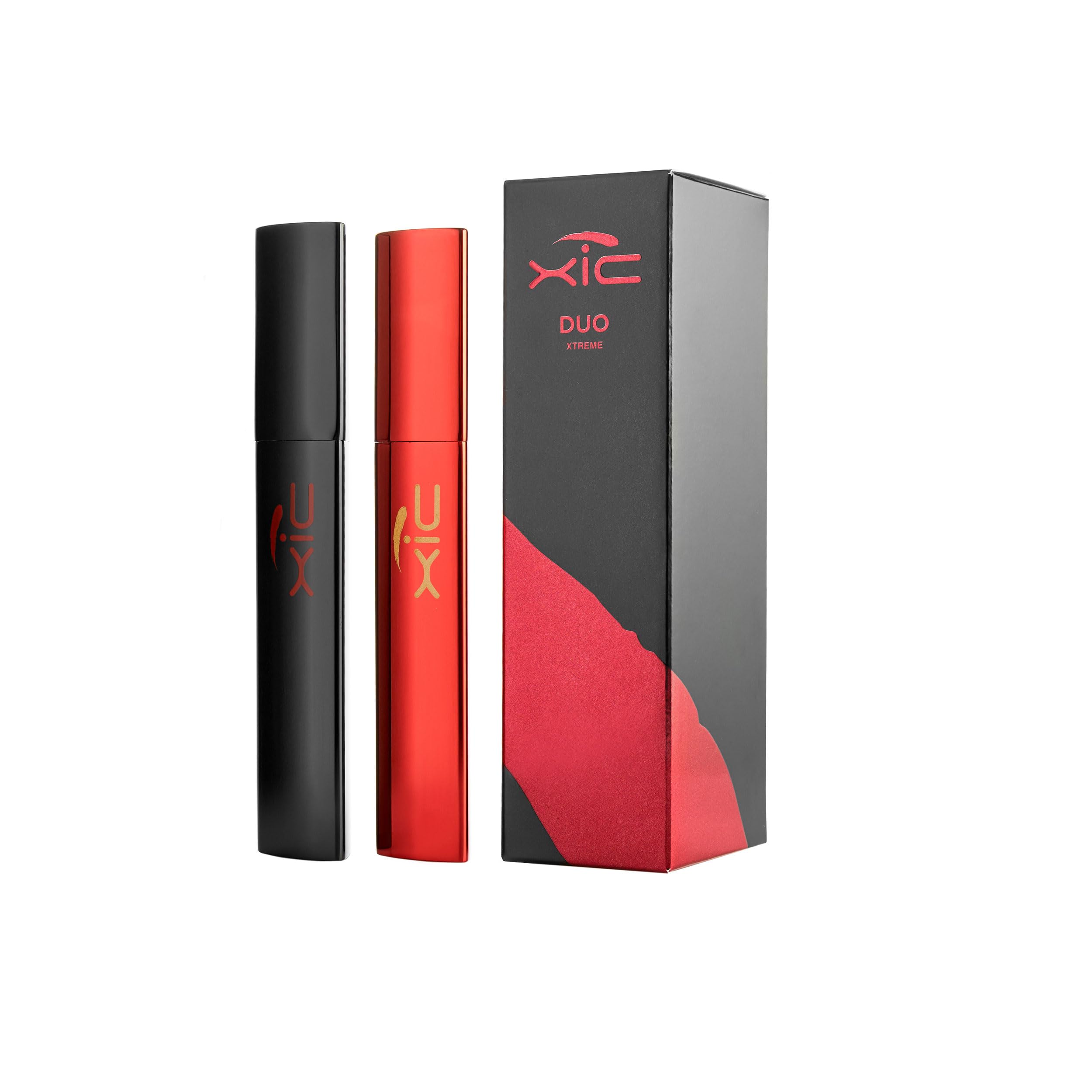 Eyelash & Eyebrow Growth Serum with Professional Mascara - 2 in 1 Kit (1 Enhancer + 1 Xtreme Mascara) for Longer Lashes & Bold Look | Perfect for Athletes & Gym Workouts | XiC Duo Xtreme Beauty Set