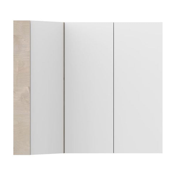 ADP Glacier Pro Offset Corner Mirror Shaving Cabinet - Waterproof Bathroom Storage with LED Lighting for Modern Home Decor (Perfect for Small Bathrooms & Vanities)