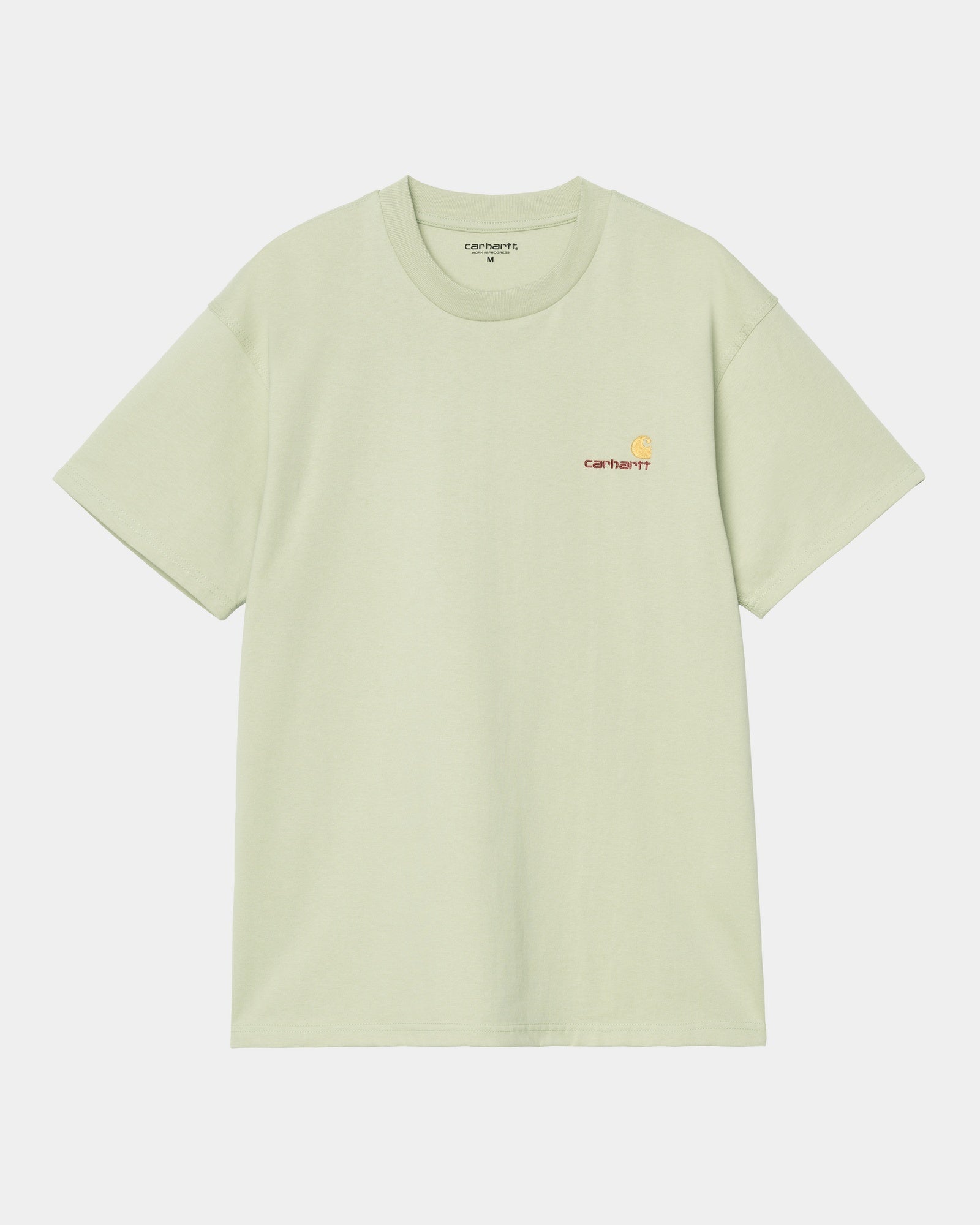 Vintage American Script T-Shirt in Pale Olive - Soft Cotton Tee for Casual Wear & Everyday Outfits