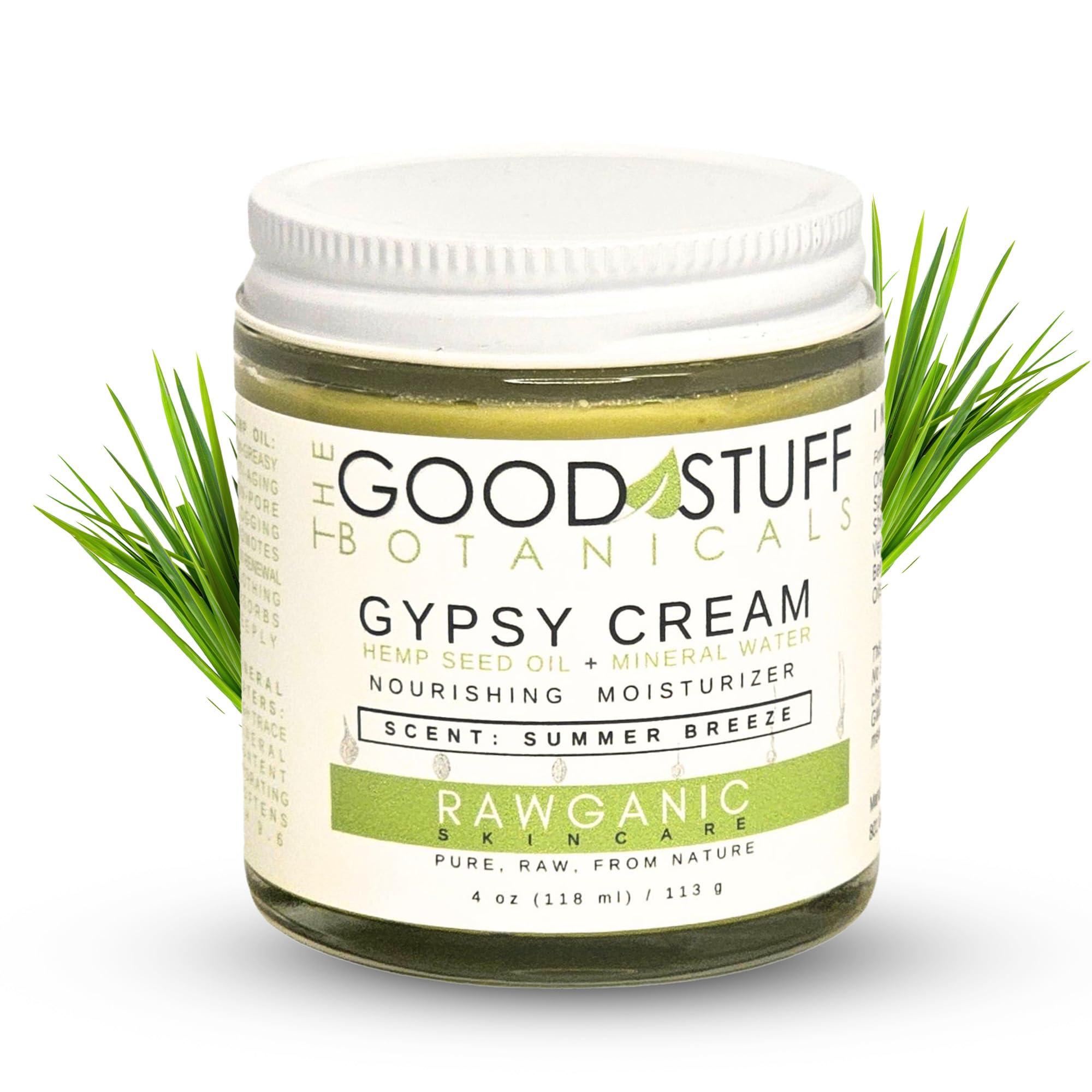 Organic Hemp Oil & Hot Spring Water Facial Moisturizer | Gypsy Cream Body and Face Moisturizer for Women | Hydrating Dry Skin Care with Summer Breeze Scent | 4 oz | Perfect for Daily Hydration, Spa Days & Travel Skincare