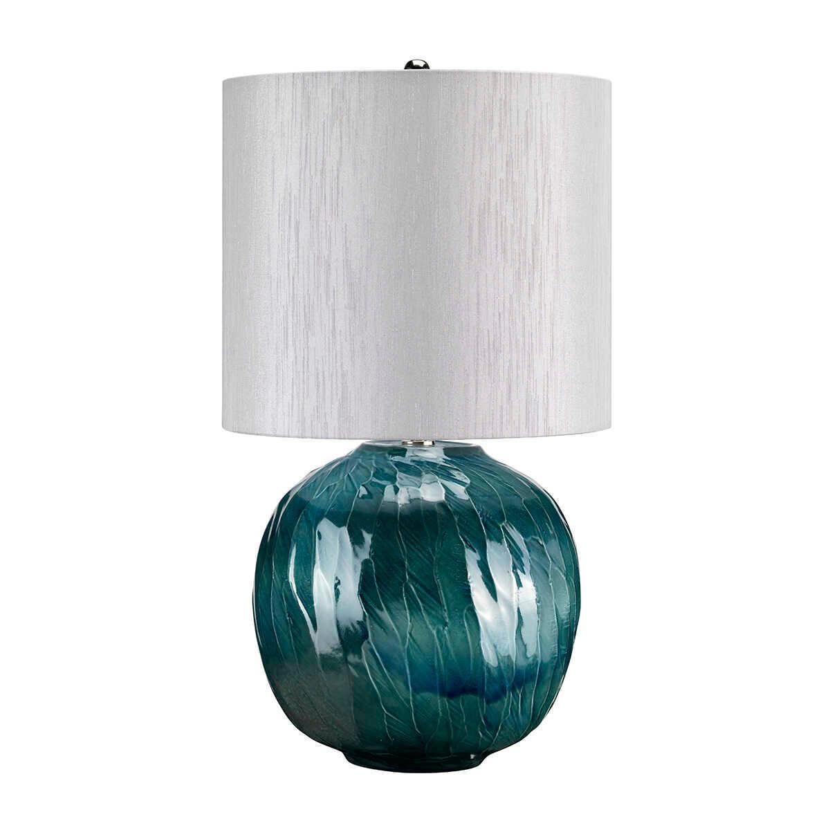 Blue Globe 1-Light Ceramic Table Lamp by Elstead Lighting - Modern Home Decor for Living Room, Bedroom & Office