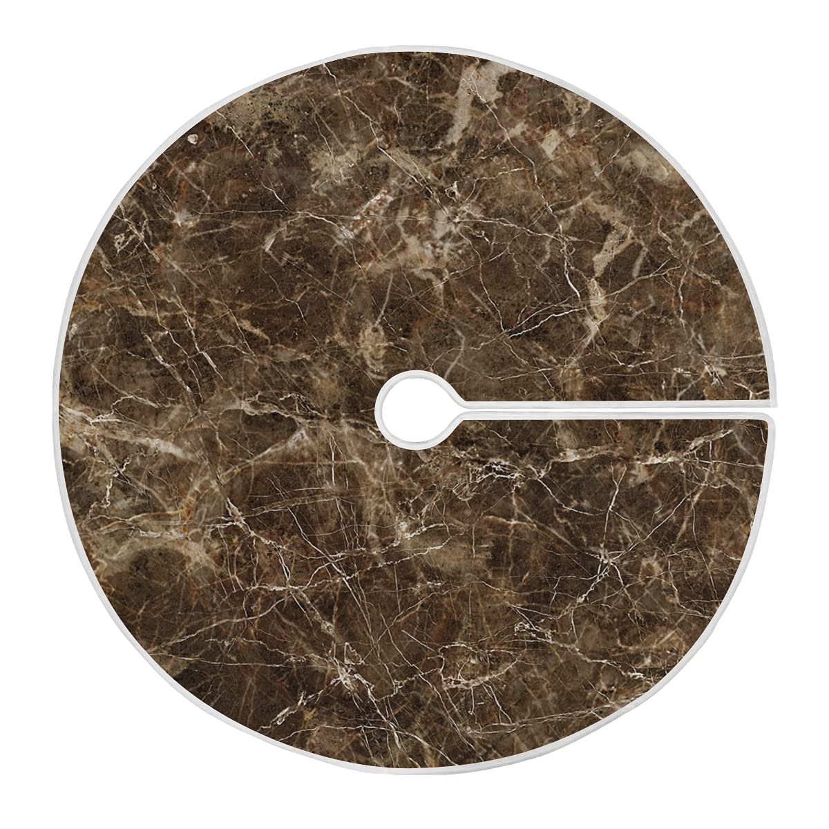 ODAWA Brown Marble Tree Skirt - 47 Inch Christmas Tree Skirt for Farmhouse Decor, Holiday Party & Halloween Decorations | Perfect for Living Room, Fireplace & Festive Home Decor