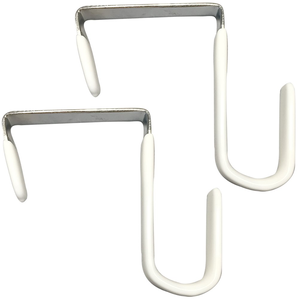 Evelots 4-Pack Over The Door Hooks - Heavy Duty Rubber Coated Steel Hangers for Clothes, Towels, Coats, Hats & Handbags - Space Saving Organizer for Closet, Bathroom, Bedroom & Office Use