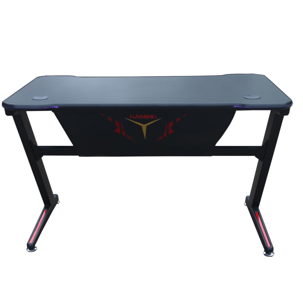 Z Shape Series R100 LED Gaming Desk - RGB Lighting Ergonomic Computer Desk for Gamers & Streamers - Perfect for Gaming Setups, Home Office & Streaming Studios