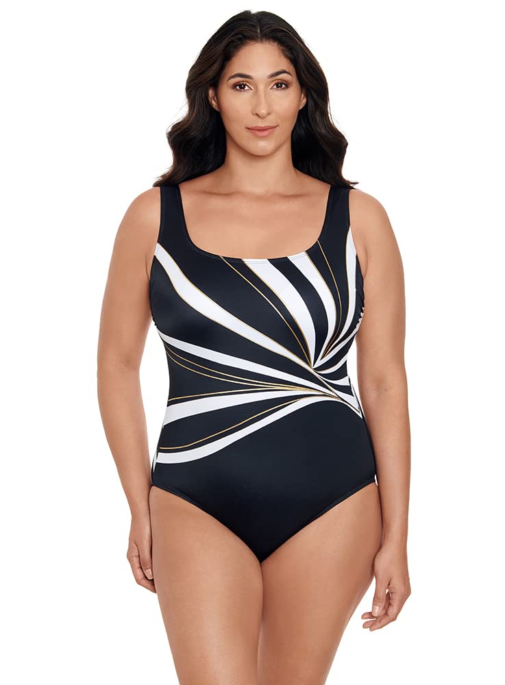 Longitude Women's One Piece Swimsuit - Scoop Neck Tank with Soft Cup Support, Long Torso Design for Comfortable Swimwear | Perfect for Beach Vacations, Pool Parties & Summer Water Activities