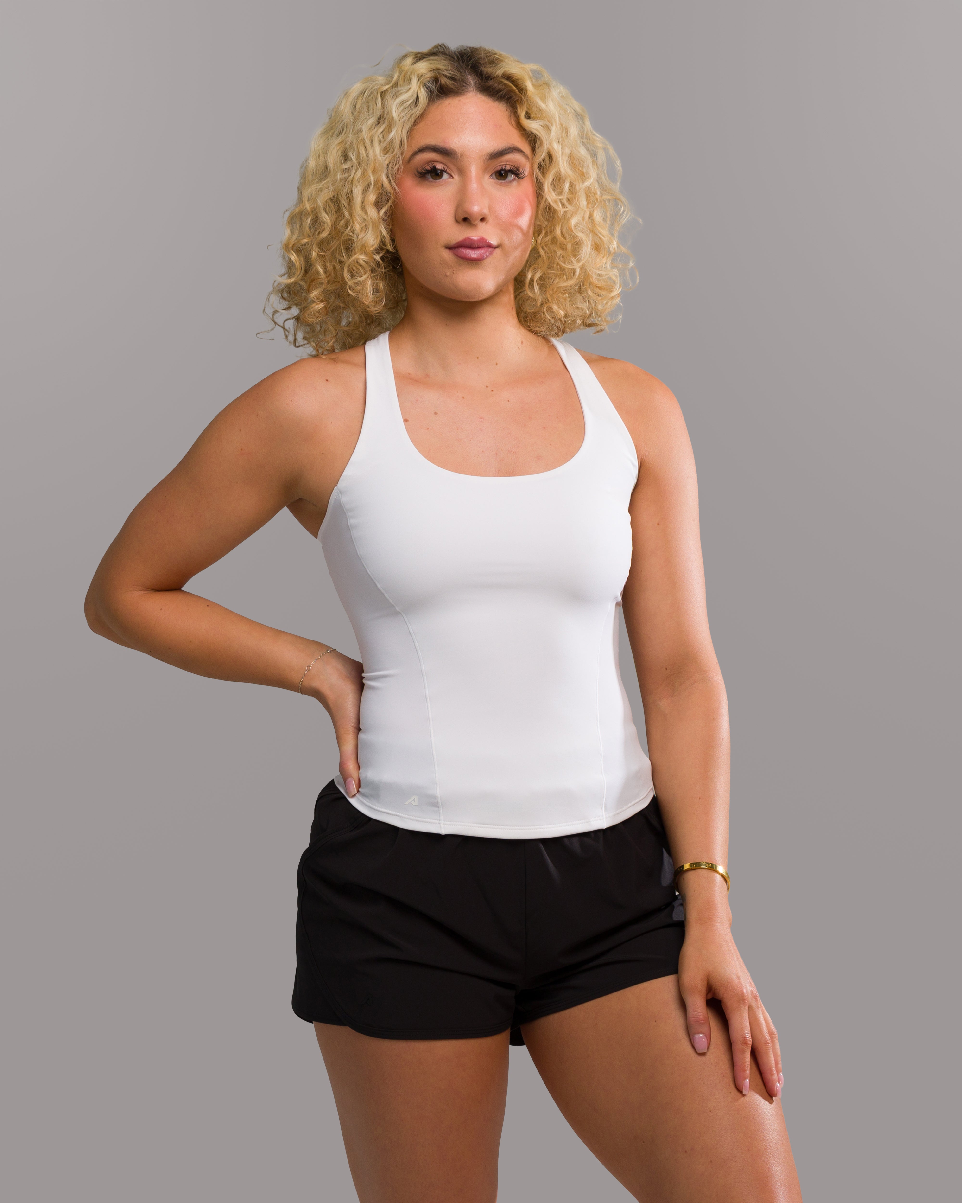 Flex Tank Long Sleeve Shirt for Women - Soft & Comfortable White T-Shirt for Workout, Yoga, and Casual Wear