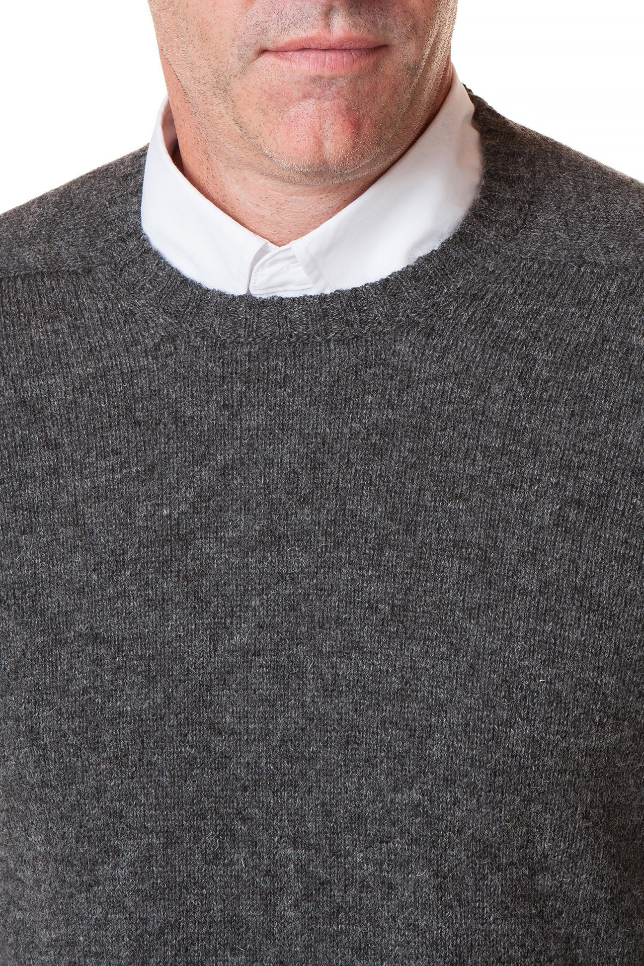 Premium Scottish Shetland Wool Crew Neck Sweater for Men & Women - Soft & Warm Charcoal Gray Pullover - Perfect for Winter, Fall & Casual Office Wear