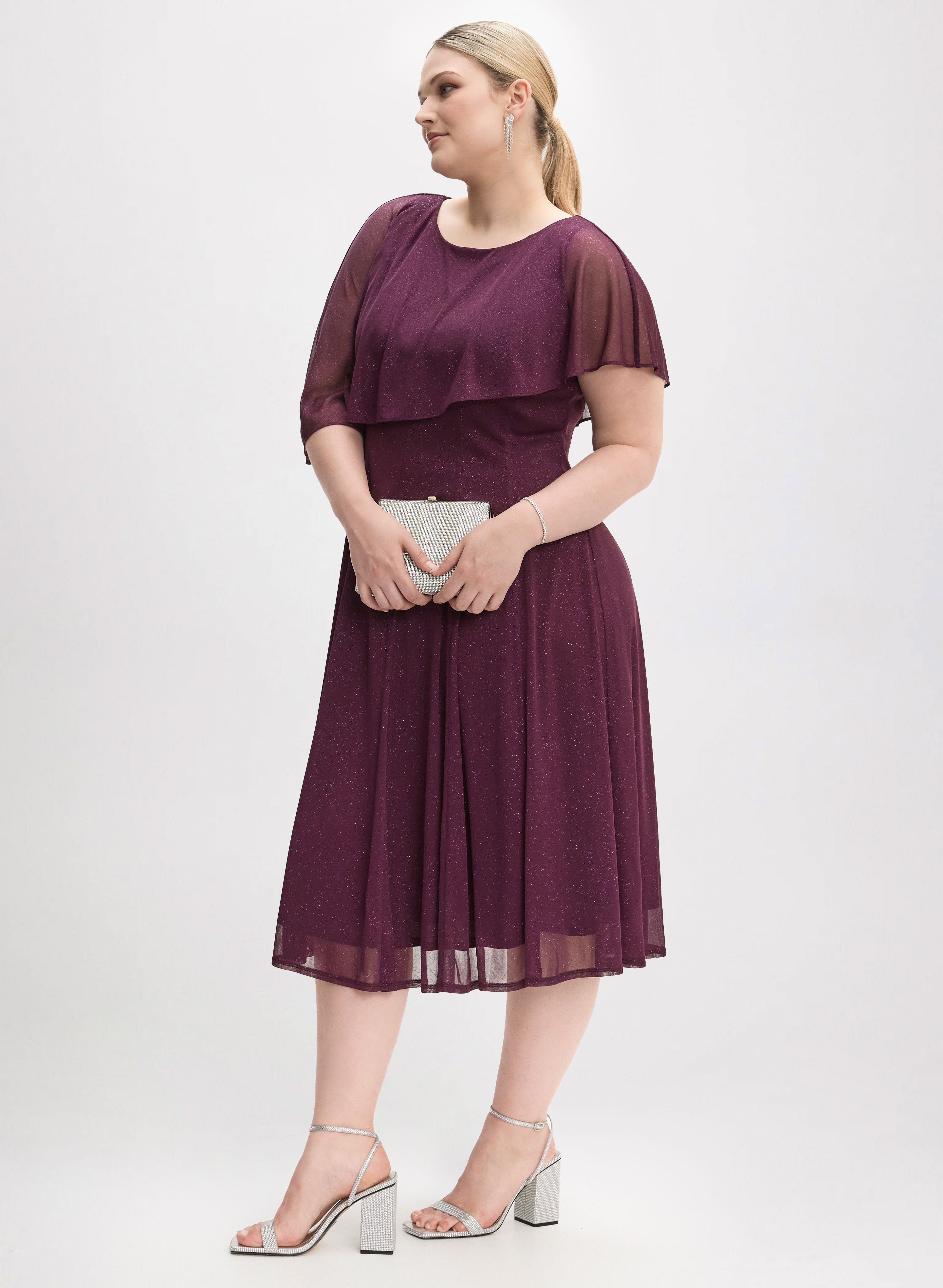 Elegant Asymmetric Capelet Dress for Women - Chic & Stylish Evening Gown for Parties, Weddings & Special Occasions