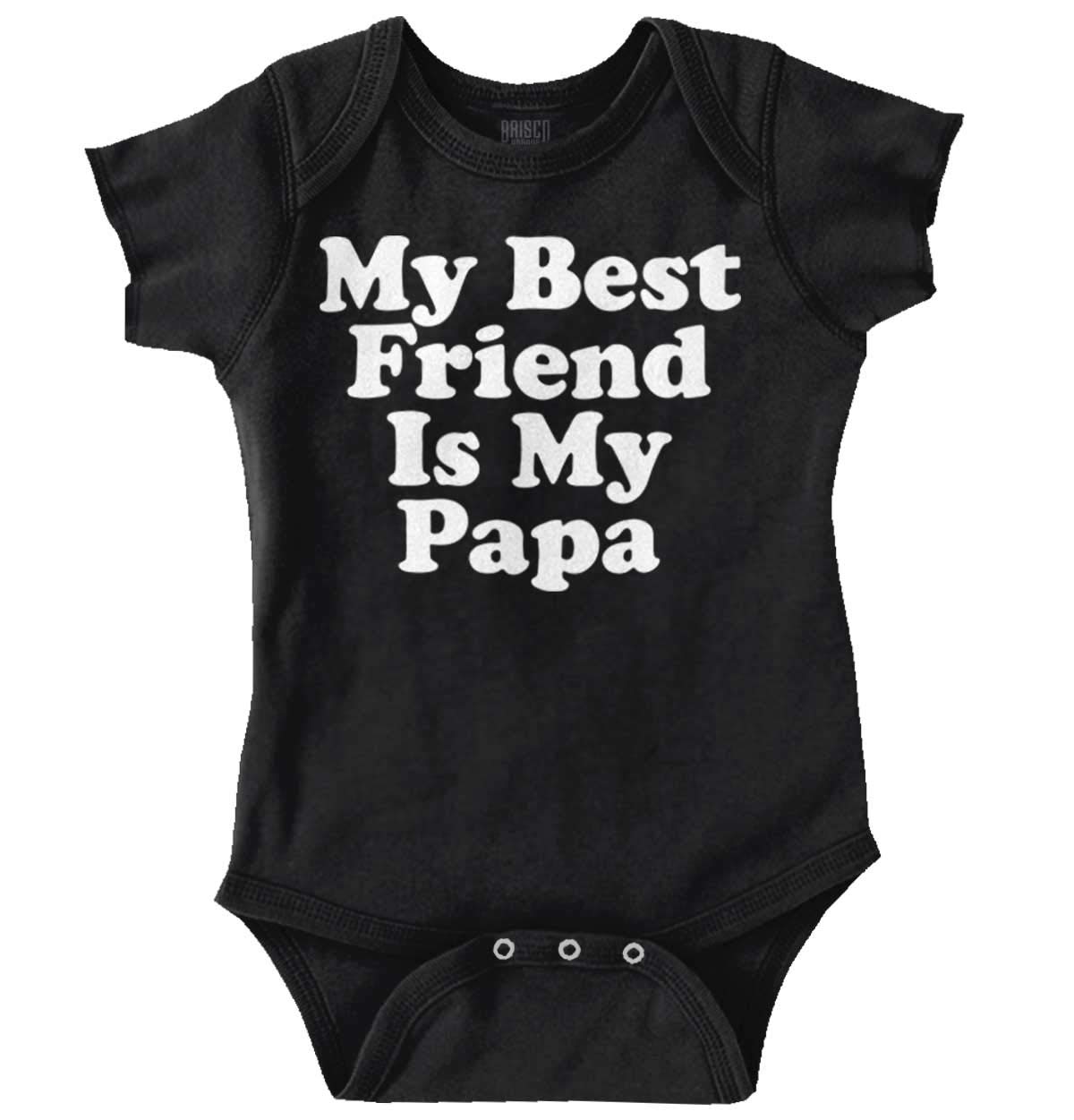 Brisco Brands My Best Friend Is My Papa Baby Romper - Unisex Cute Outfit for Boys & Girls - Perfect for Family Photos & Special Occasions