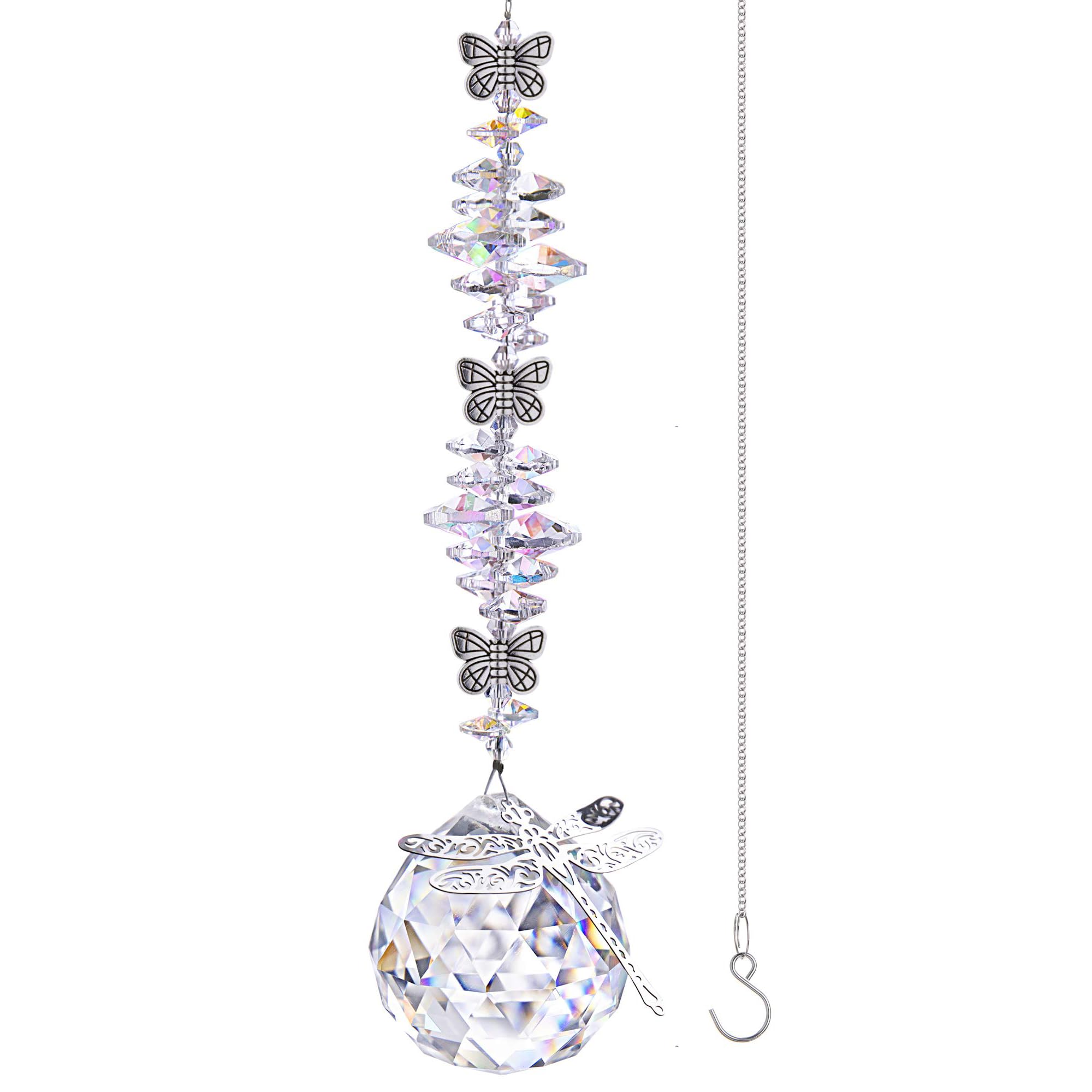 **Handmade Crystal Sun Catchers for Windows - Butterfly & Dragonfly Decor, Rainbow Prism Suncatcher for Garden & Home - Perfect for Living Room, Bedroom, or Outdoor Spaces**