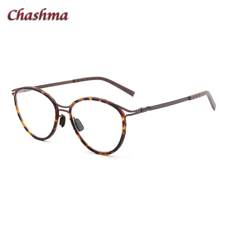 Stylish Men's Full Rim Round Acetate Titanium Eyeglasses Frame 89032 - Lightweight & Durable for Work, Reading & Daily Wear
