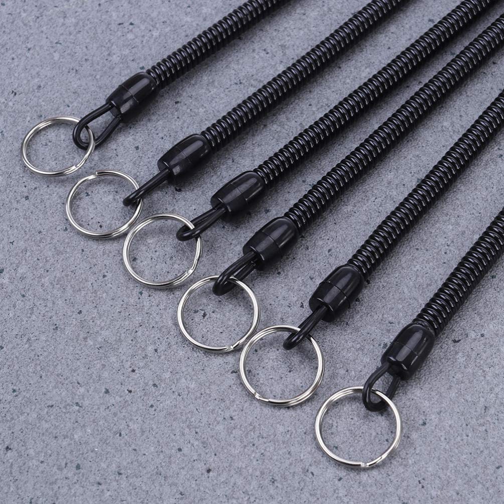 12pcs Retractable Coiled Tether Cords for Fishing Rods & Gear - Durable Fishing Lanyards for Anglers