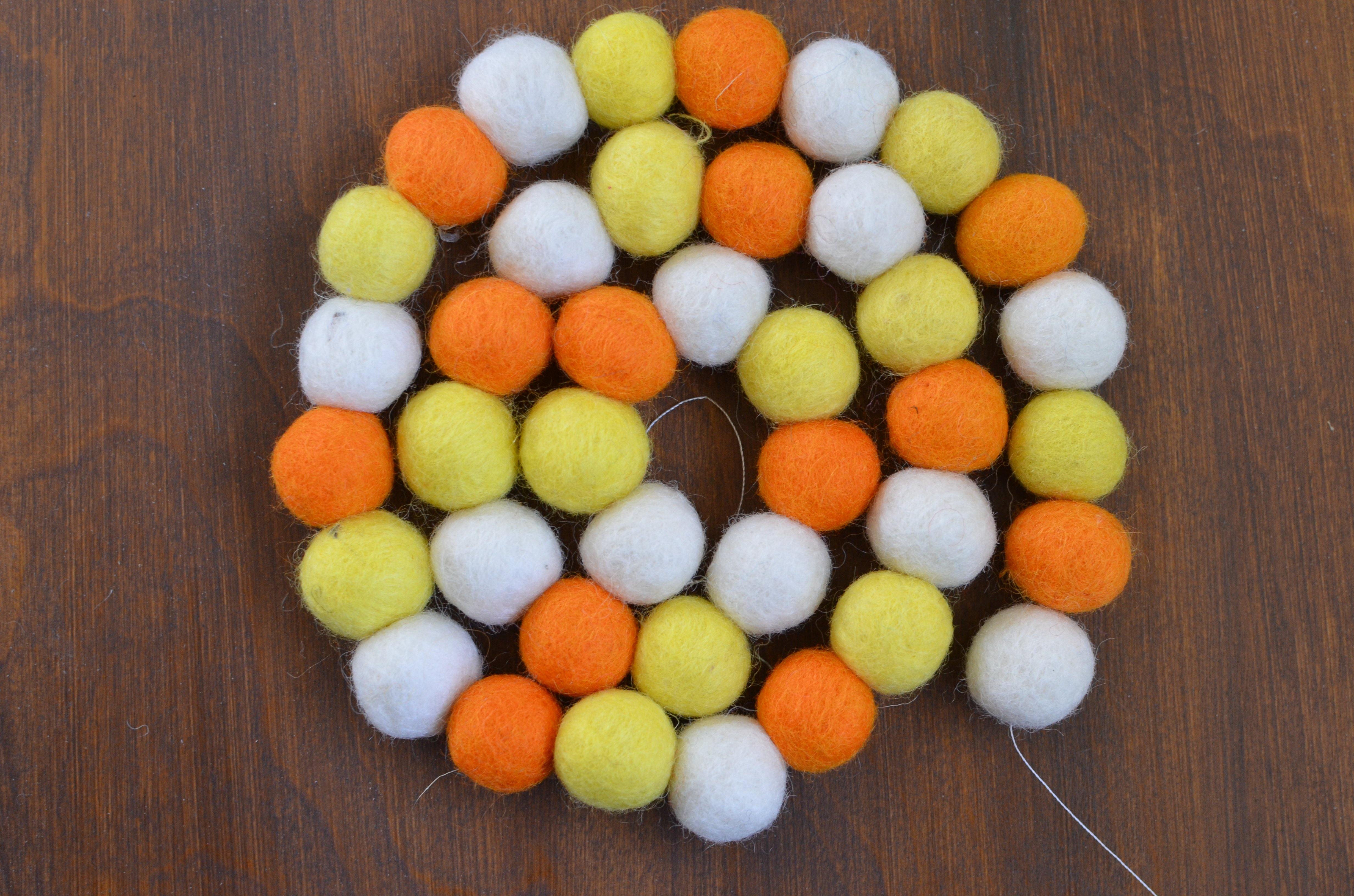 Halloween Candy Corn Garland Decor - Festive Orange, Yellow & White Fall Party Decorations for Home, Classroom & Outdoor Decor