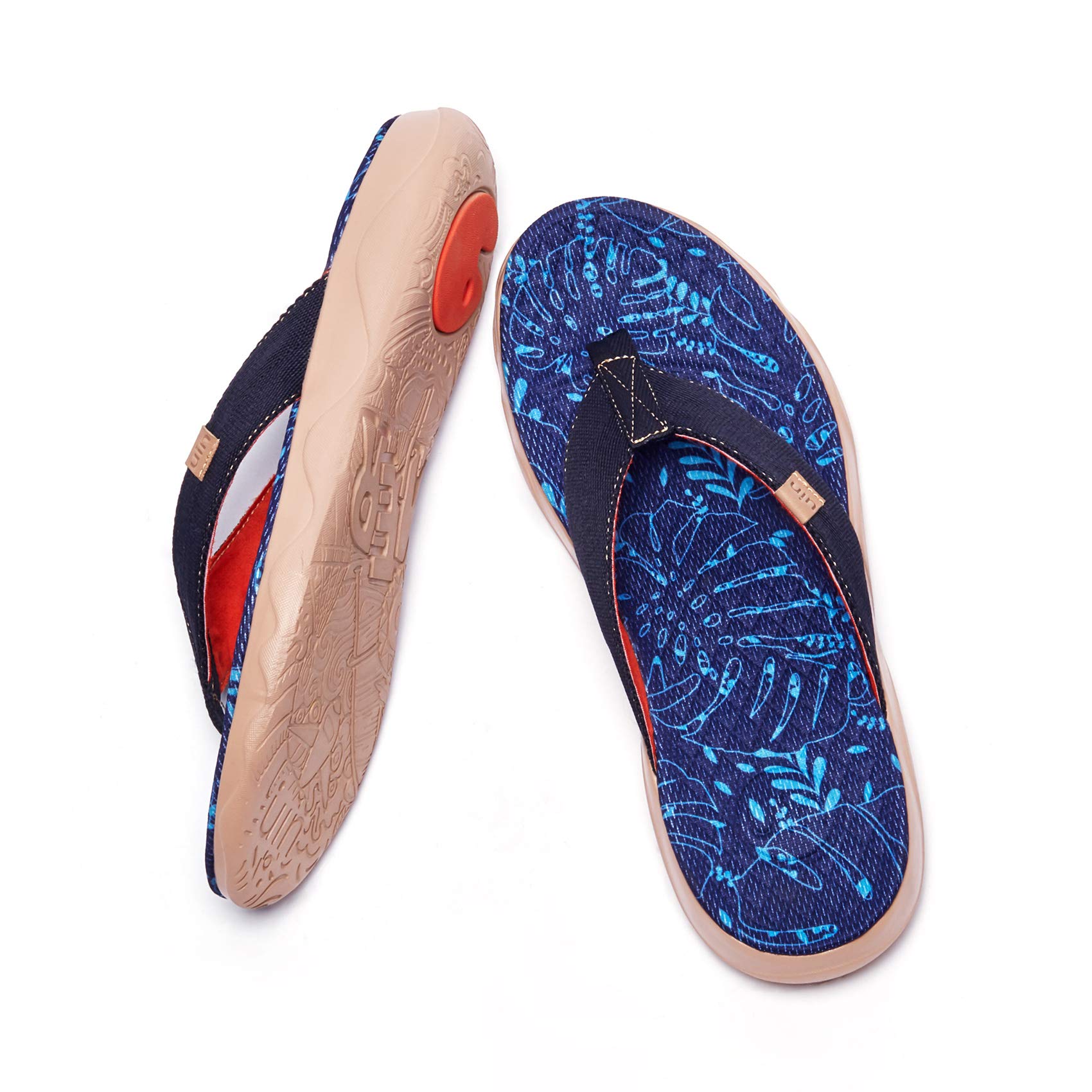 **UIN Men's Flip Flops - Comfortable Beach Sandals with Artistic Design, Summer Casual Slippers for Travel & Outdoor Activities | Perfect for Beach, Pool, and Vacation Wear**