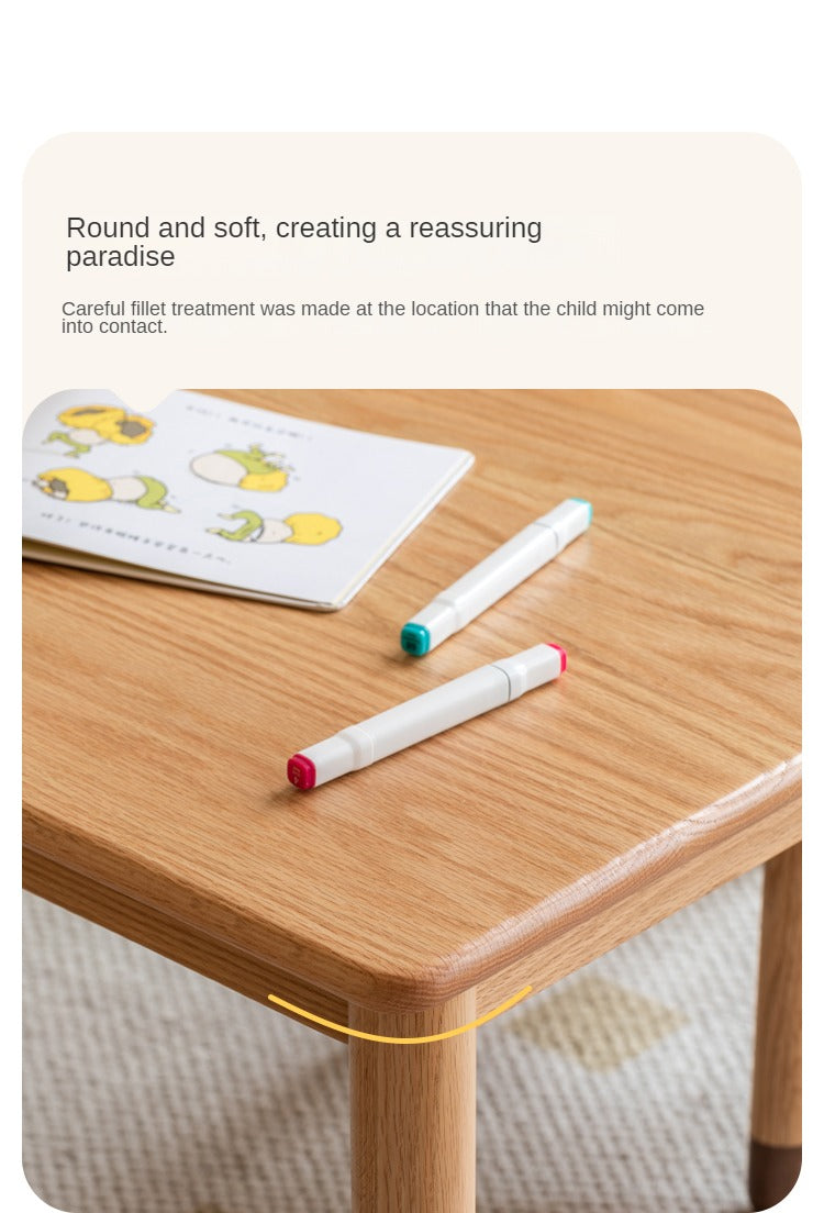 Handmade Solid Oak Wood Kids Study Desk - Durable & Ergonomic Children's Writing Table for Homework & Crafting - Perfect for Bedrooms, Homeschooling & Playrooms