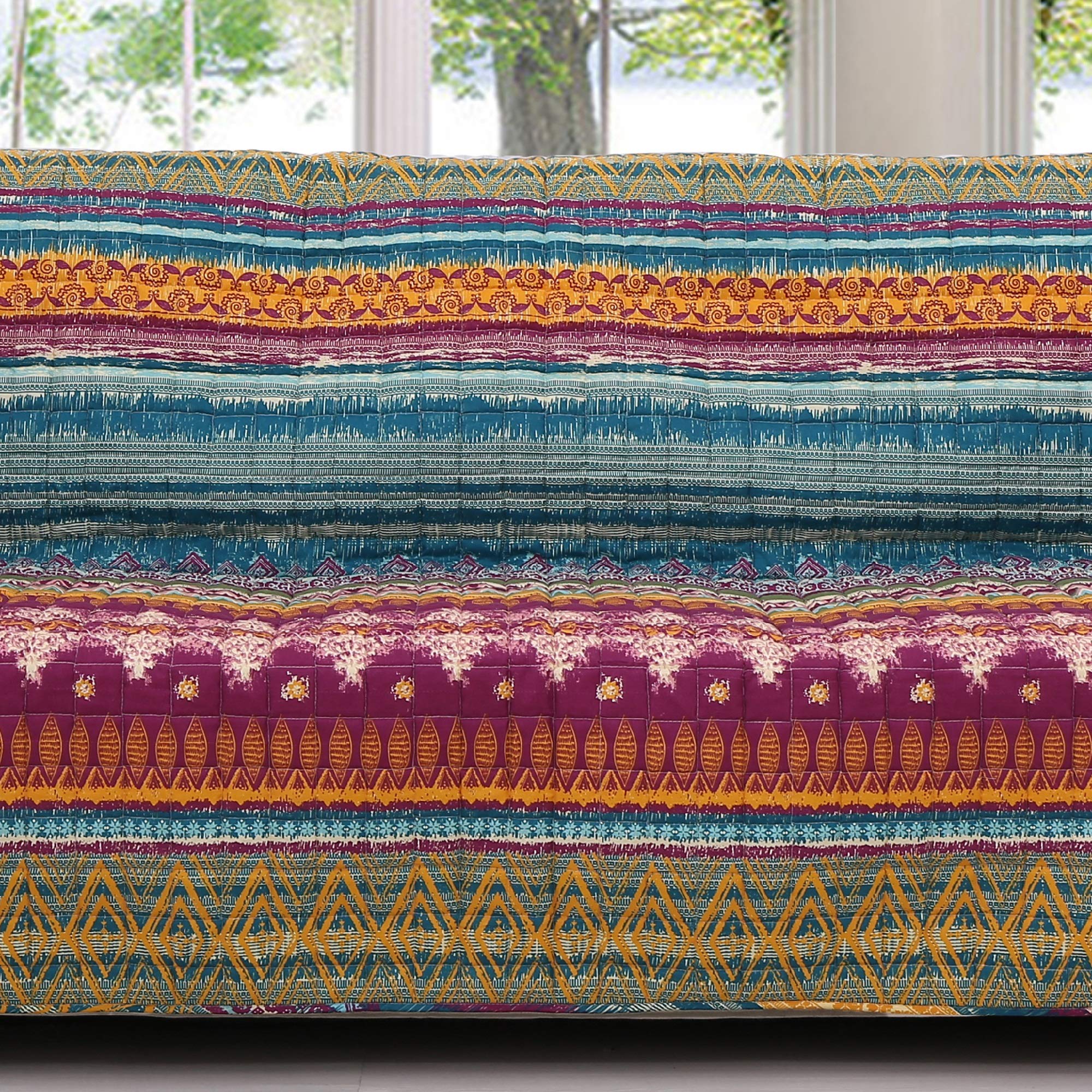 Greenland Home Southwest Style Sofa Protector - Waterproof & Anti-Slip Couch Cover - Perfect for Living Room, Bedroom, or Dorm Furniture Protection (Siesta Collection)