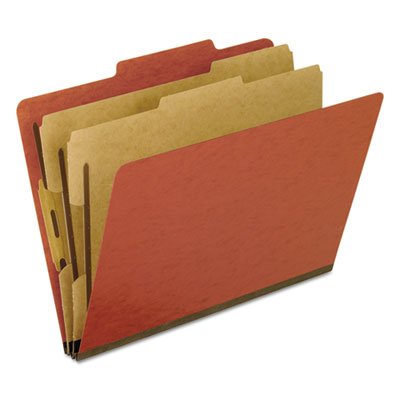 Red Pressboard Classification Folders - Letter Size, 6-Section Organizer, 10-Pack Box | Perfect for Office Filing, School Projects & Document Storage