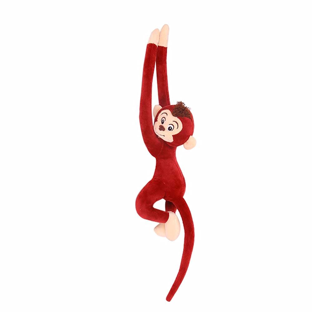 Cute Long-Arm Monkey Plush Toy - Soft Stuffed Animal Doll for Kids, Birthday Gifts, Home Decoration (Red) - Perfect for Nursery Decor, Children's Room, and Cuddling Companions