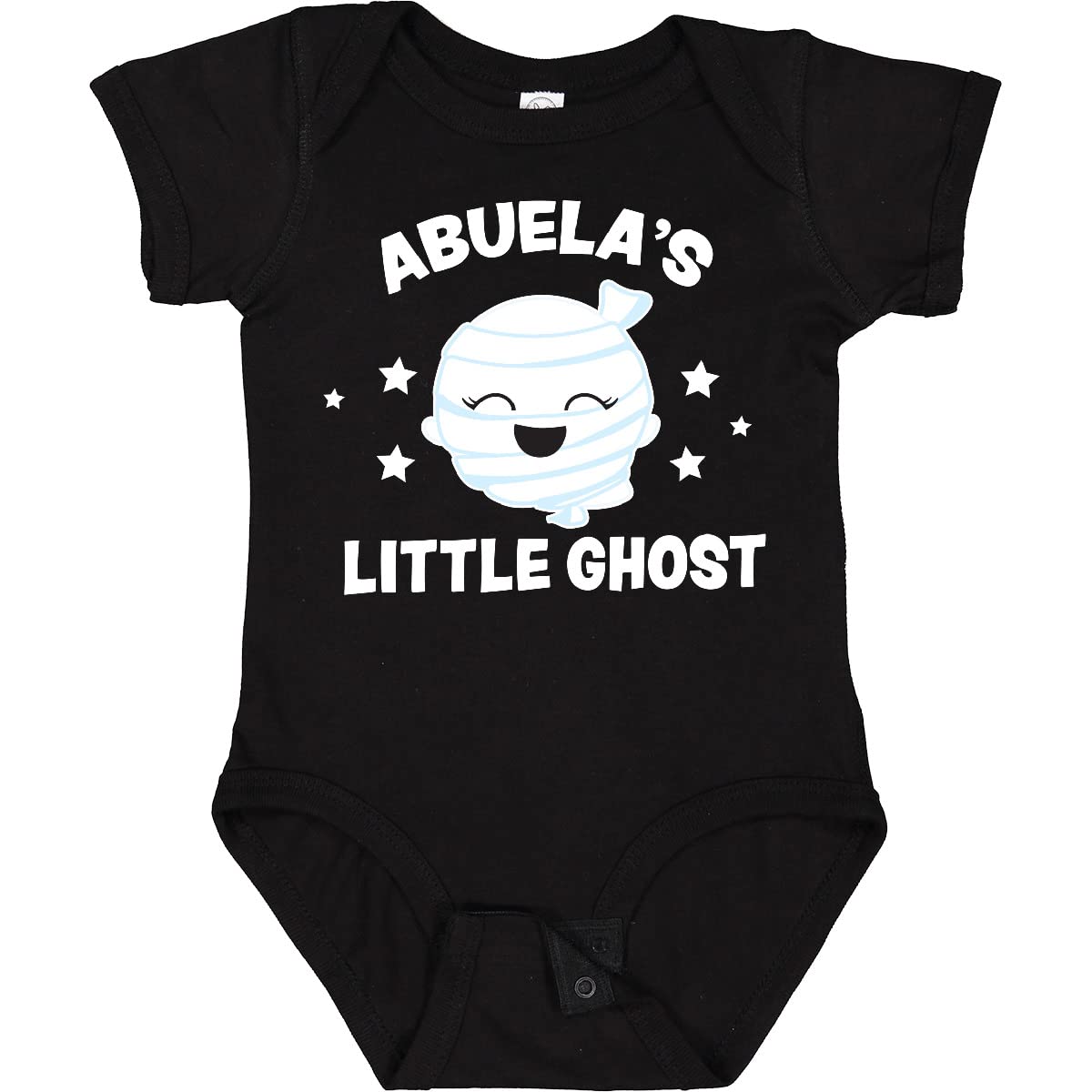 Inktastic Cute Abuela's Little Ghost with Stars Baby Bodysuit - Soft Cotton Onesie for Infants & Toddlers - Perfect for Halloween, Daycare & Family Photos