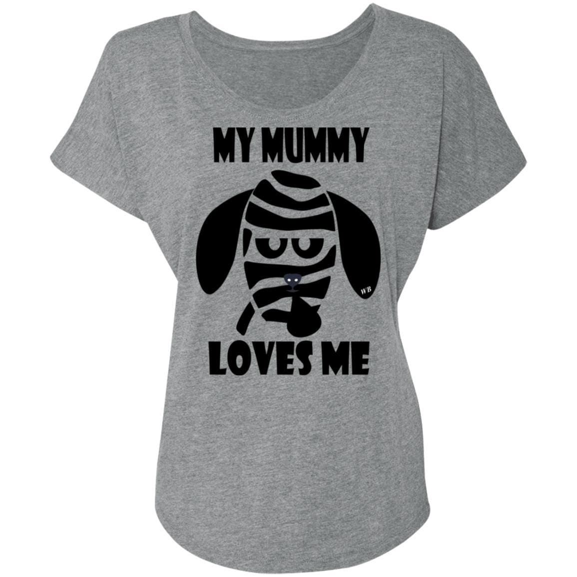 My Mummy Loves Me Halloween Women's Triblend Dolman Sleeve T-Shirt - Comfortable & Stylish for Halloween Parties, Costume Events & Spooky Celebrations