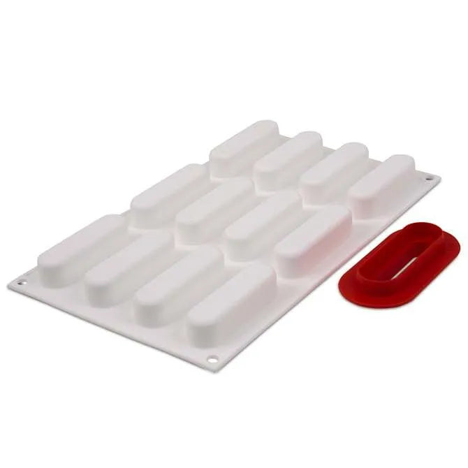 Caroline 30 Silicone Mold with Cutter - 12 Different Shapes for Baking, DIY Crafts & Chocolate Making | Perfect for Cupcakes, Candies & Resin Art