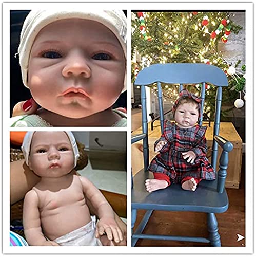 18 Inch Realistic Reborn Baby Doll - Lifelike Soft Vinyl Girl Doll with Outfit & Feeding Bottle | Perfect Gift for Kids 3+ | Role Play, Collectible Display & Emotional Comfort Toy