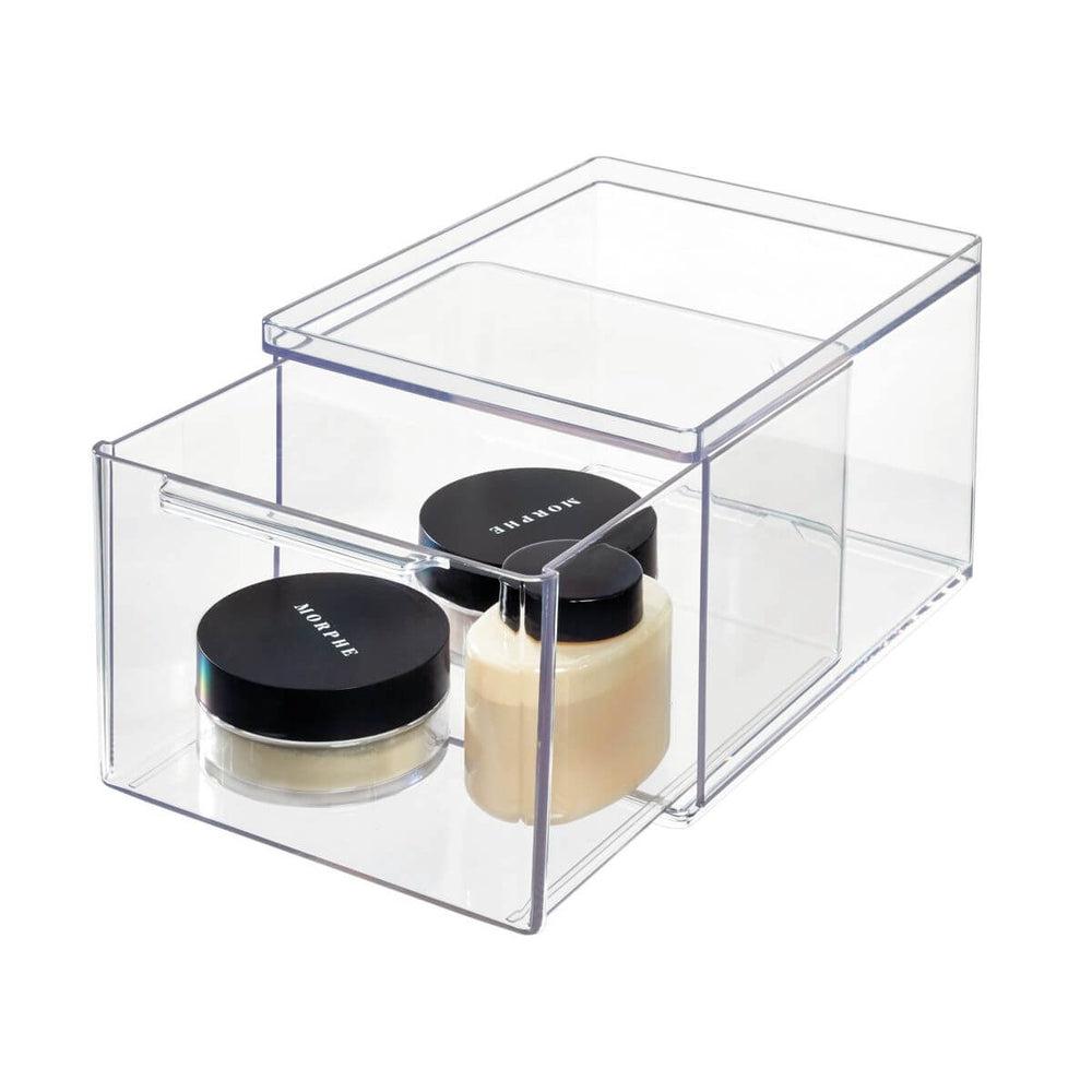 iDesign Deep Makeup Drawer Organizer - Small Cosmetic Storage for Vanity, Bathroom & Travel | The Home Edit Collection | Compact Beauty Organizer for Makeup Brushes, Lipsticks & Skincare Products