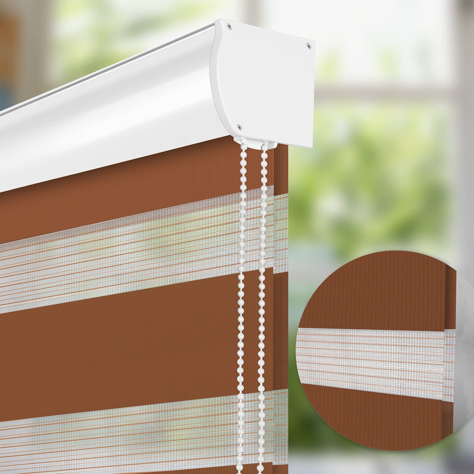 MiLin Zebra Roller Shade with Valance - Custom Size 12-90