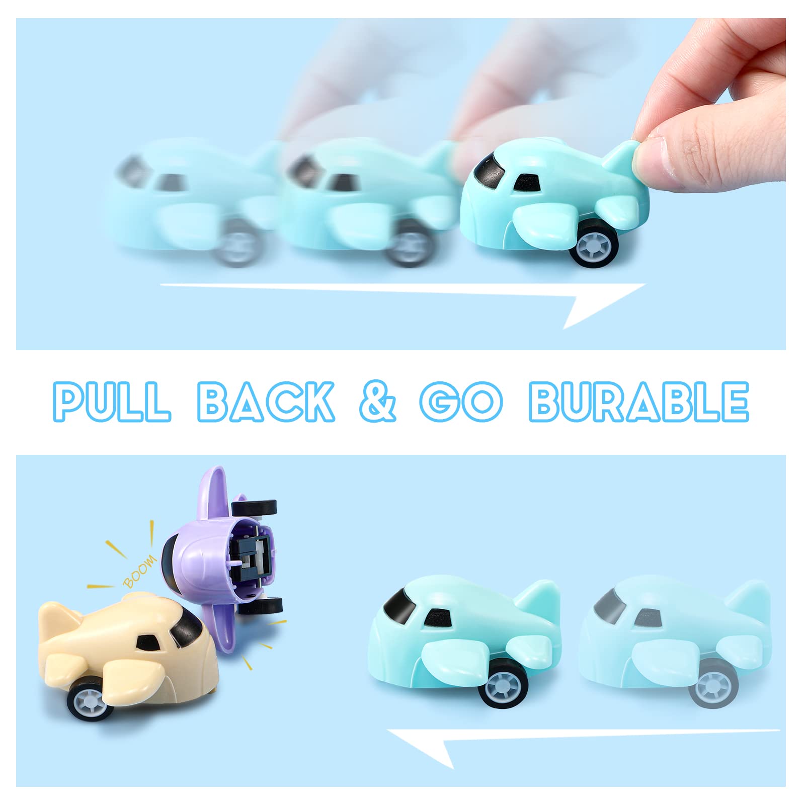 50 Pcs Mini Pull Back Airplanes Toy Set - Small Fighter Jets & Helicopter Figures for Kids Birthday Party Favors, Classroom Treasure Box, Goodie Bag Fillers | Fun STEM Learning & Imaginative Play Toys for Boys and Girls
