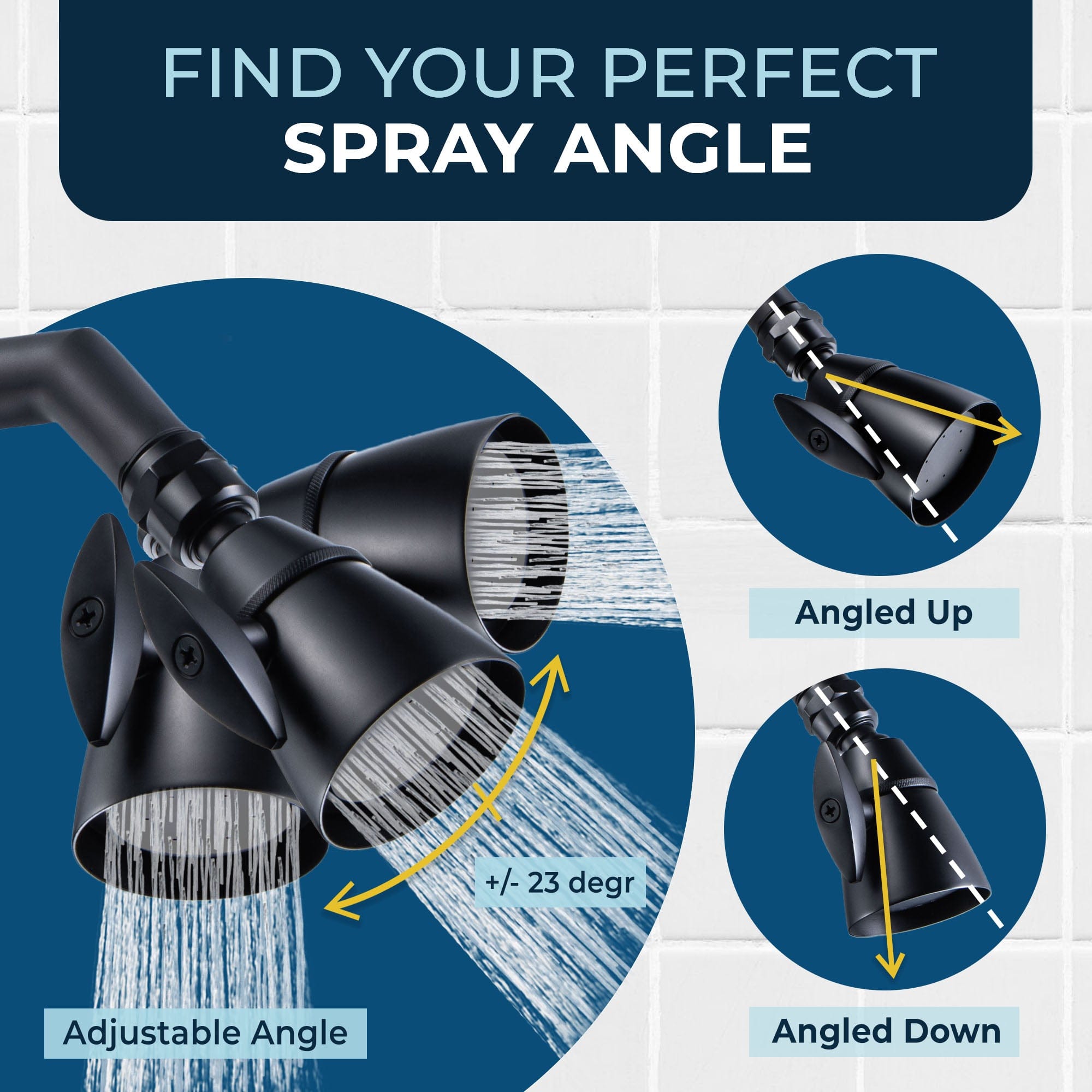 Premium All-Metal 2 Inch High Pressure Shower Head Set - Complete Bathroom Shower System with Tub Spout & Valve Trim, 2.5 GPM - Perfect for Luxurious Spa-Like Experience at Home