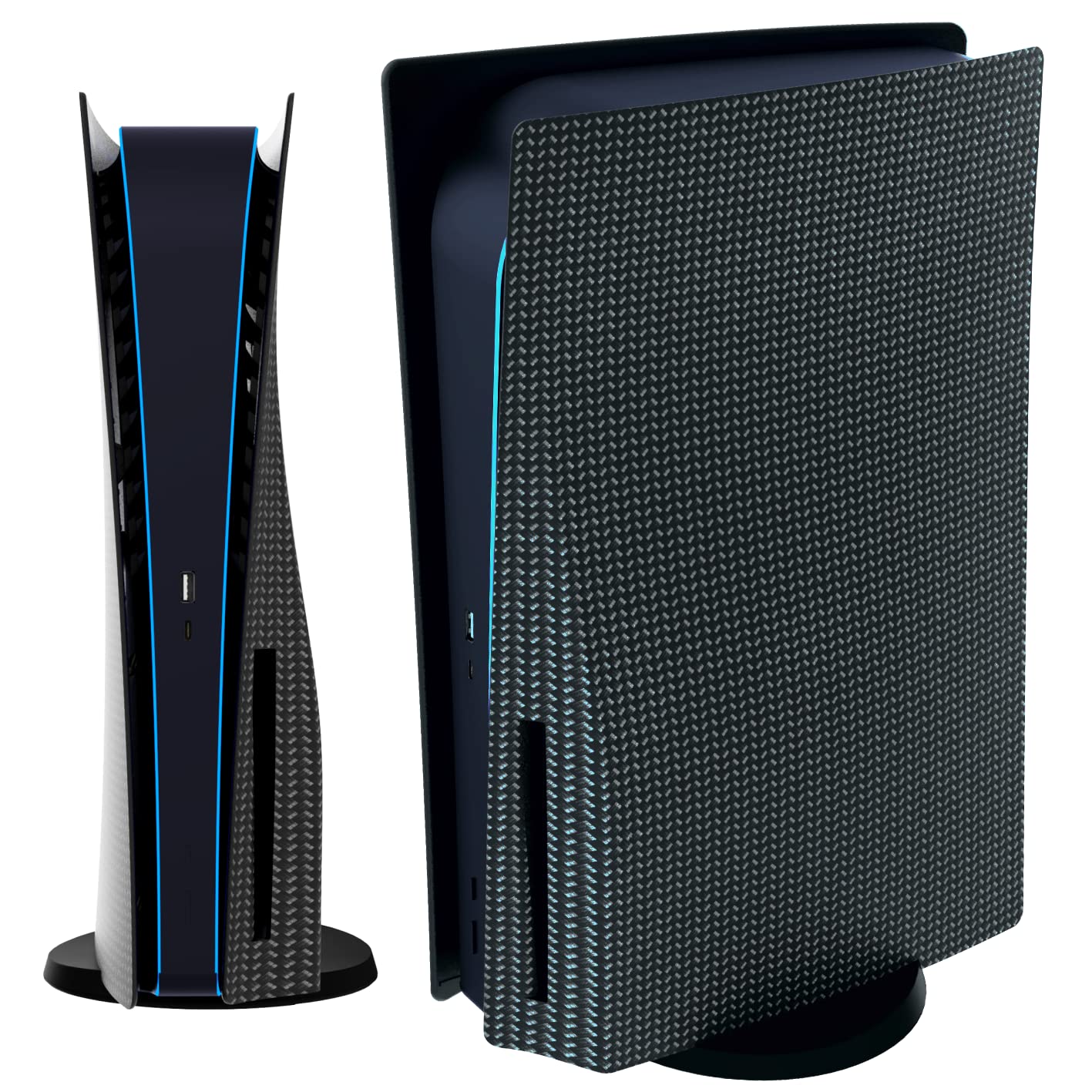 Custom Design Q-View PS5 Hydro Faceplate Cover - Premium Carbon Fiber PS5 Accessories for Gaming Setup & Home Decor