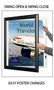 Bold 8.5x11 Super Wide Face Poster Swing Frame - Metal Profile 2 3/8