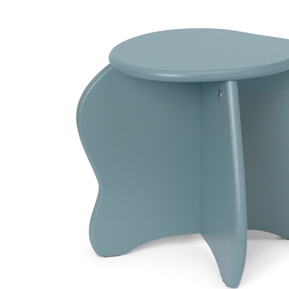 FERM LIVING Slope Stool in Storm - Modern Scandinavian Side Table for Living Room, Bedroom & Office - Compact Stool with Minimalist Design for Small Spaces