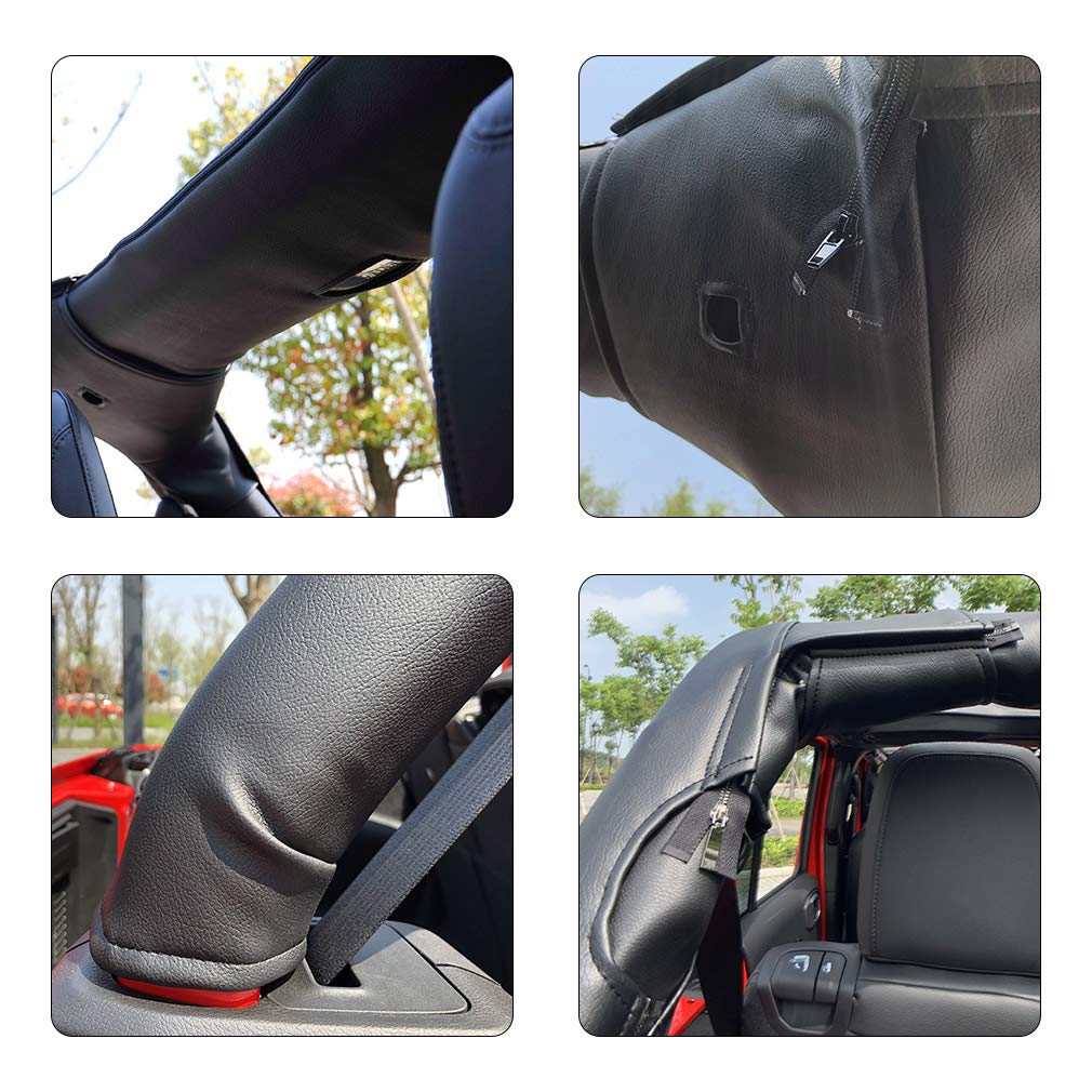 Shadeidea Roll Bar Padding for Jeep Wrangler JL Unlimited & 4 Door 2018-2023 - Black Vinyl Foam Laminated Protection Cover Kit | Fits JLU Sahara Rubicon Models | Durable Off-Road Accessory with 3 Year Warranty | Perfect for Trail Riding & Daily Commuting