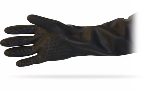 40 Mil Black Heavy Duty Unlined Latex Gloves - 12 Pairs - Durable Work Gloves for Cleaning, Gardening & Industrial Use