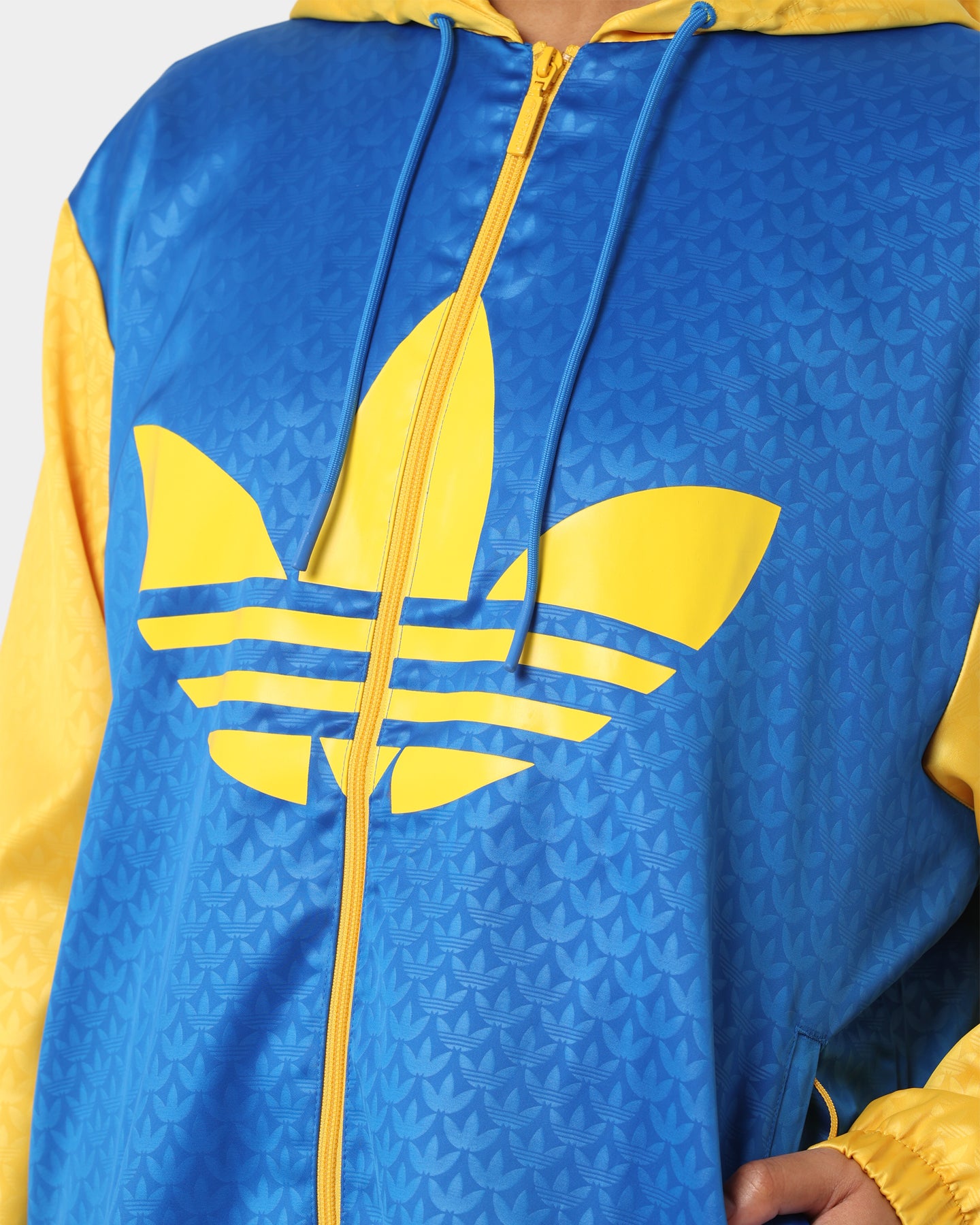 Adidas Adicolor Women's Colorblock Windbreaker Jacket - Bluebird | Lightweight Water-Resistant Running & Outdoor Sports Hoodie