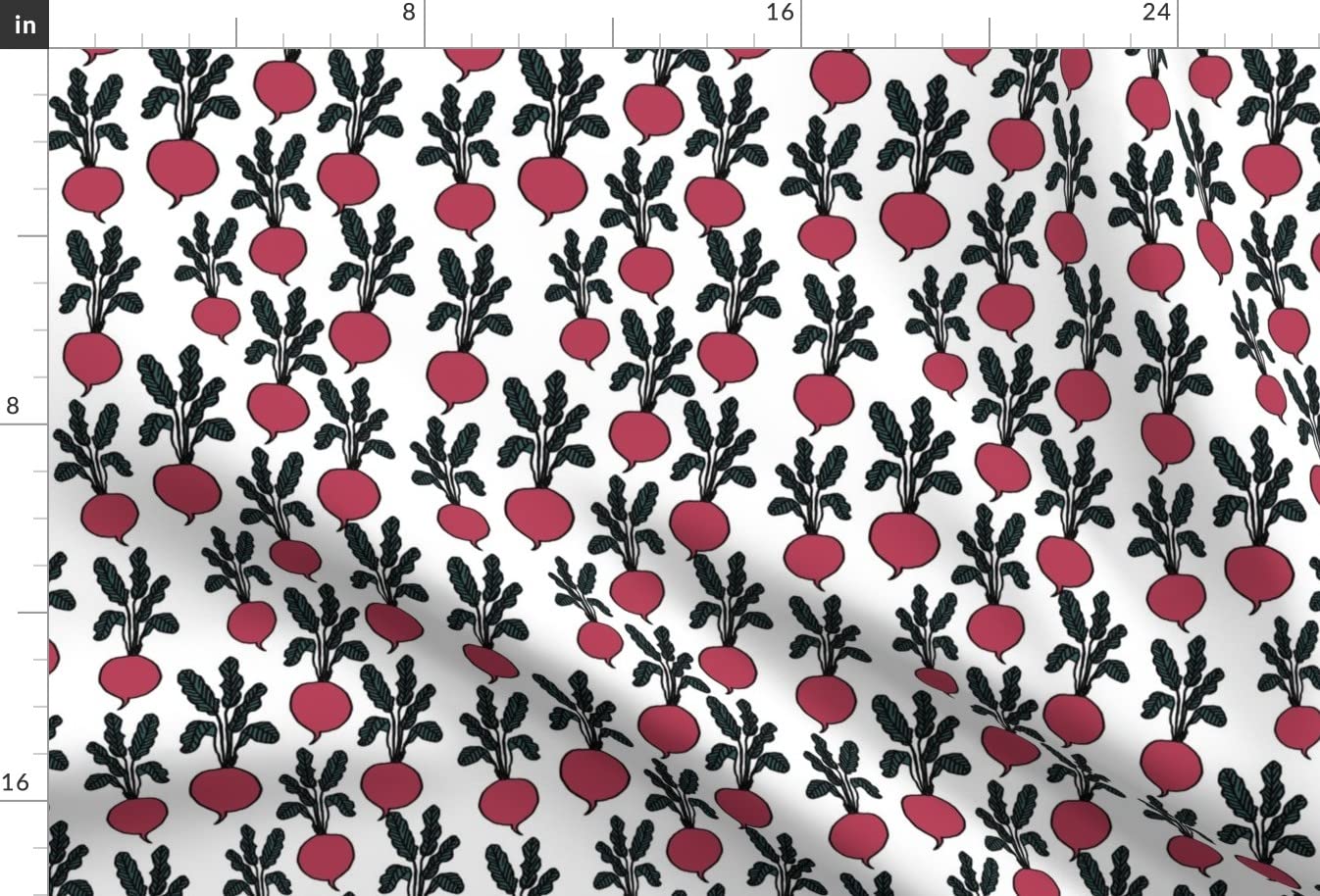 Beets Burgundy Vegetables Printed Minky Fabric Fat Quarter - Soft Plush Fabric for Sewing Baby Blankets, Quilt Backing & DIY Plush Toys - Perfect for Nursery Decor & Handmade Gifts