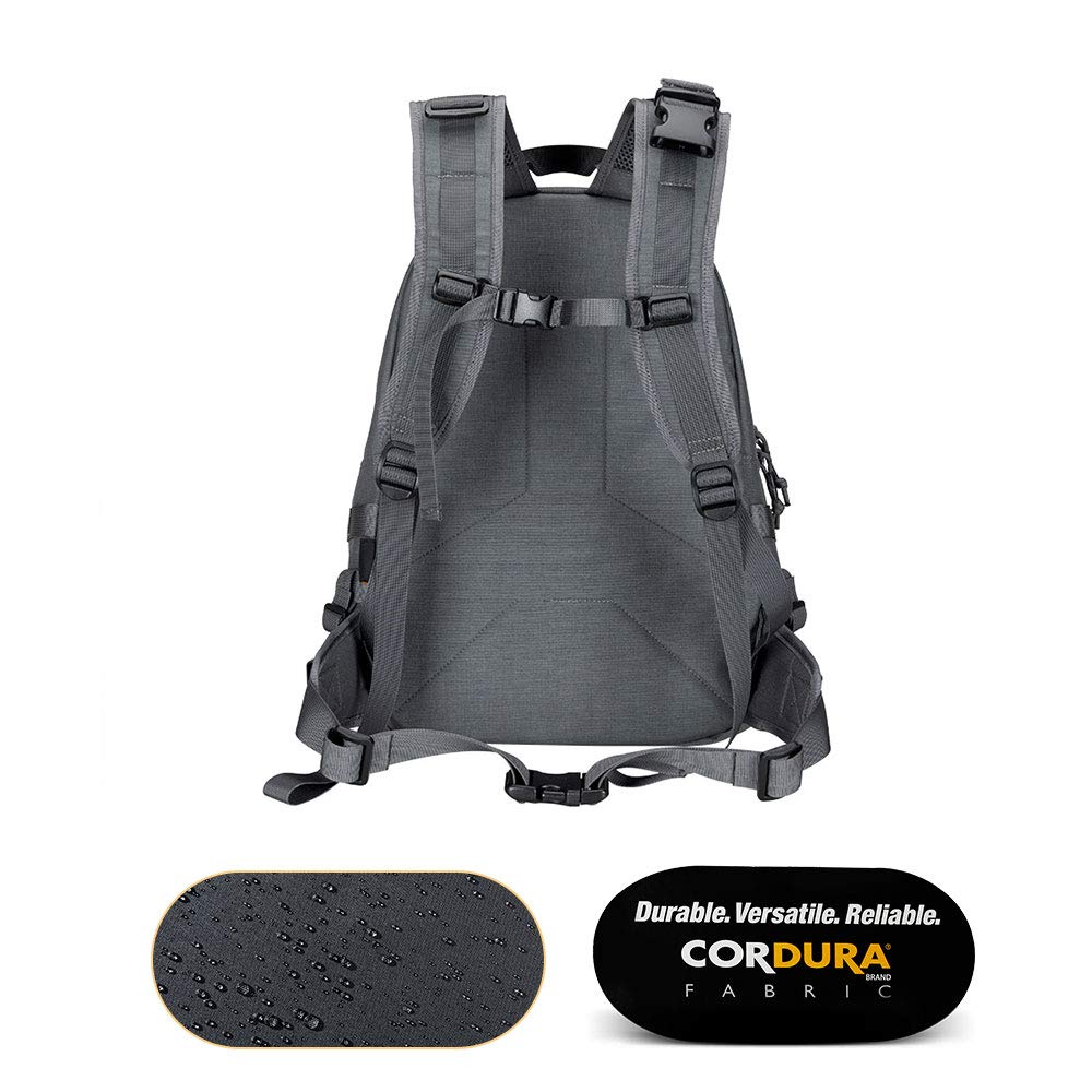 Military Tactical Backpack with Detachable Design - Converts to Outdoor Vest | Durable Grey Rucksack for Hiking, Camping & Airsoft | EXCELLENT ELITE SPANKER Tactical Gear