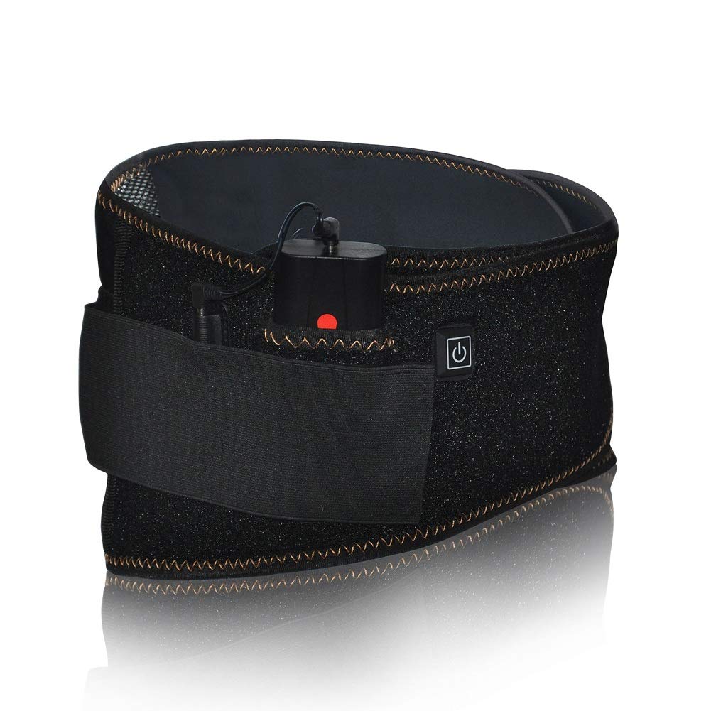 Hot & Cold Therapy Lumbar Support Belt - Far Infrared Heating & Vibration Massage for Lower Back Pain Relief - Adjustable Waist Brace for Sciatica, Herniated Disc & Spine Support (Ideal for Office Work, Driving & Post-Surgery Recovery)