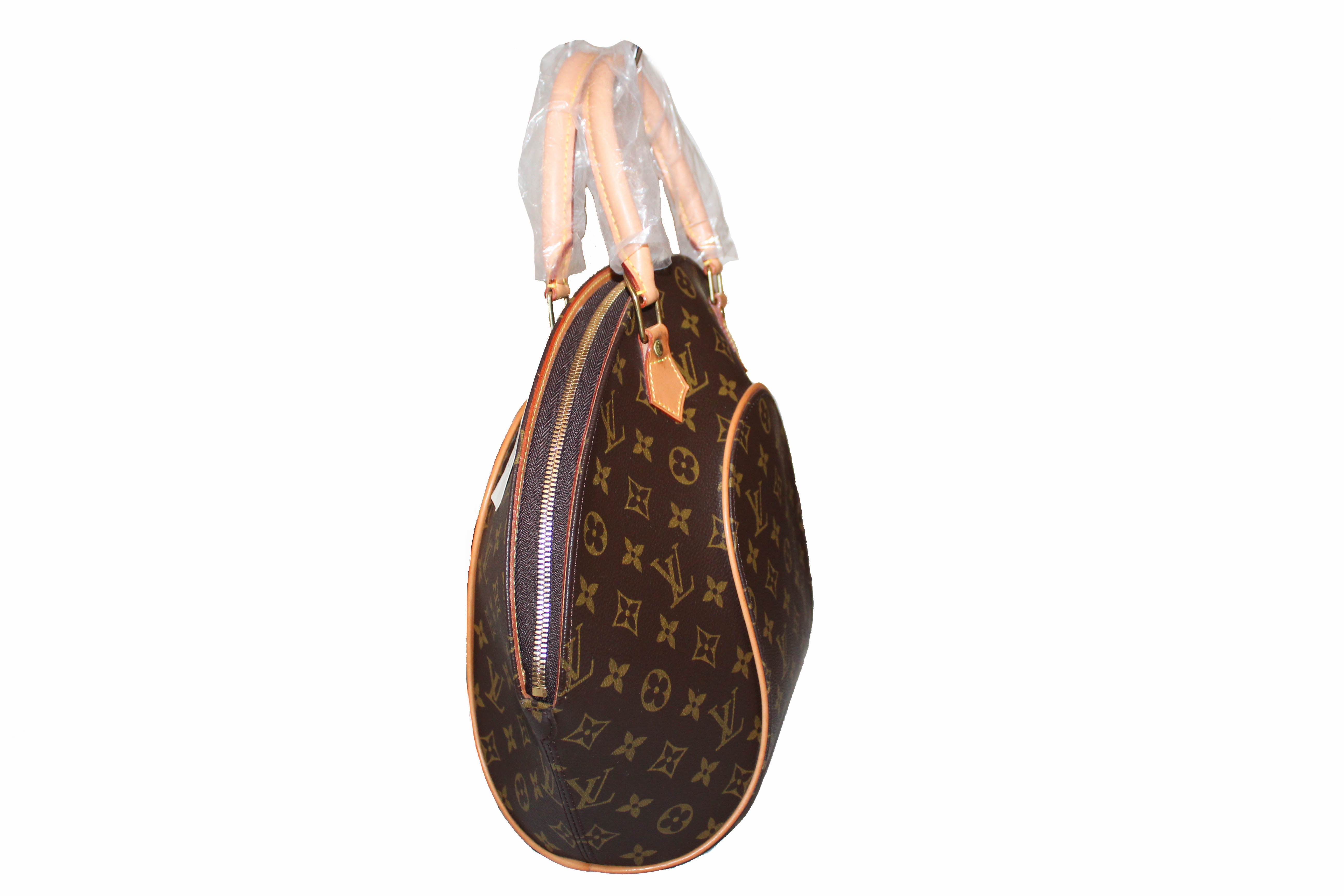 Authentic Louis Vuitton Classic Monogram Ellipse MM Handbag for Women - Luxury Designer Tote Bag with Leather Trim - Perfect for Work, Travel & Everyday Use