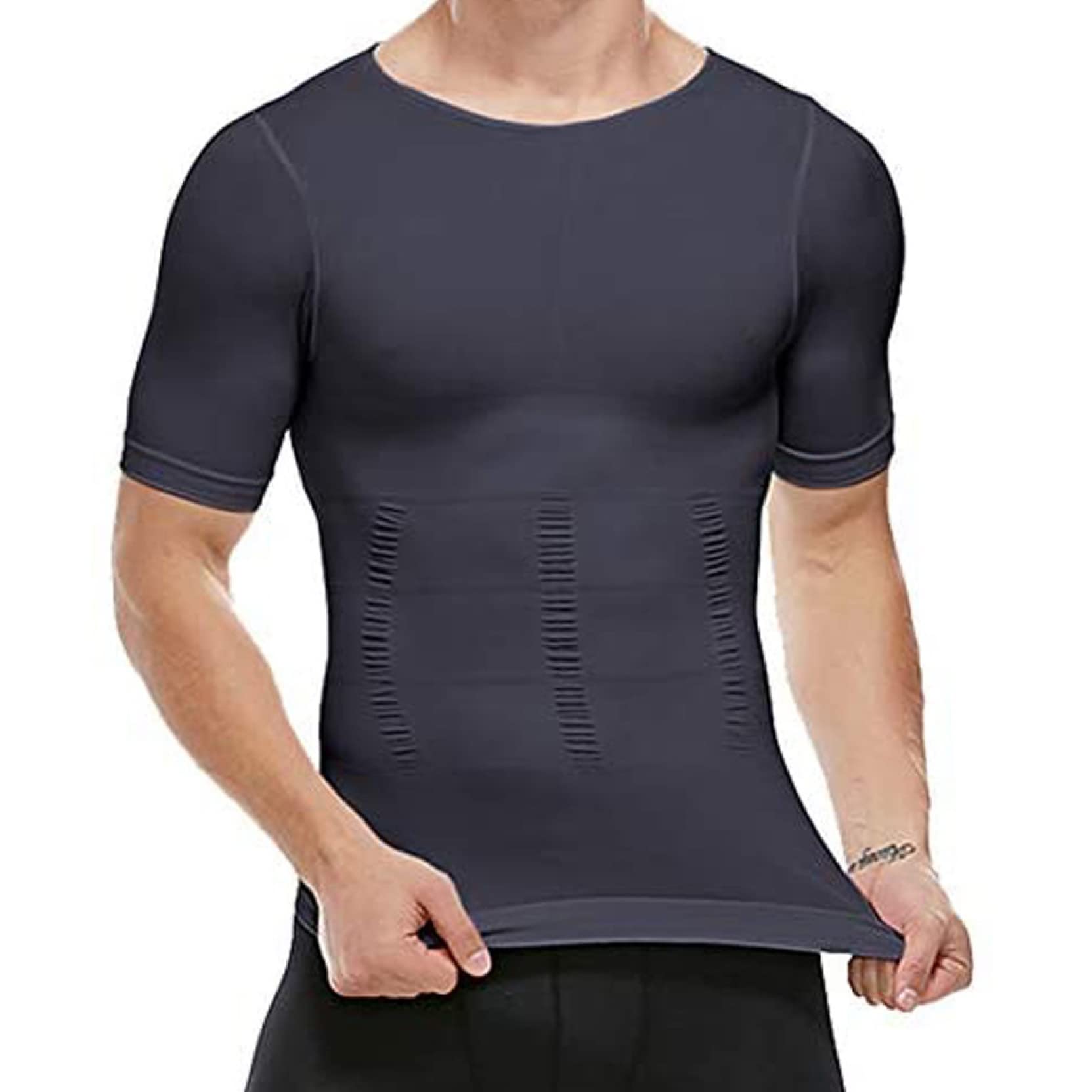 EBRICON Men's Body Shaper Waist Trainer Corset - Slimming Underwear for Belly Control & Posture Correction - Compression Shirt for Weight Loss & Tummy Tuck - Perfect for Workout, Office Wear & Everyday Use