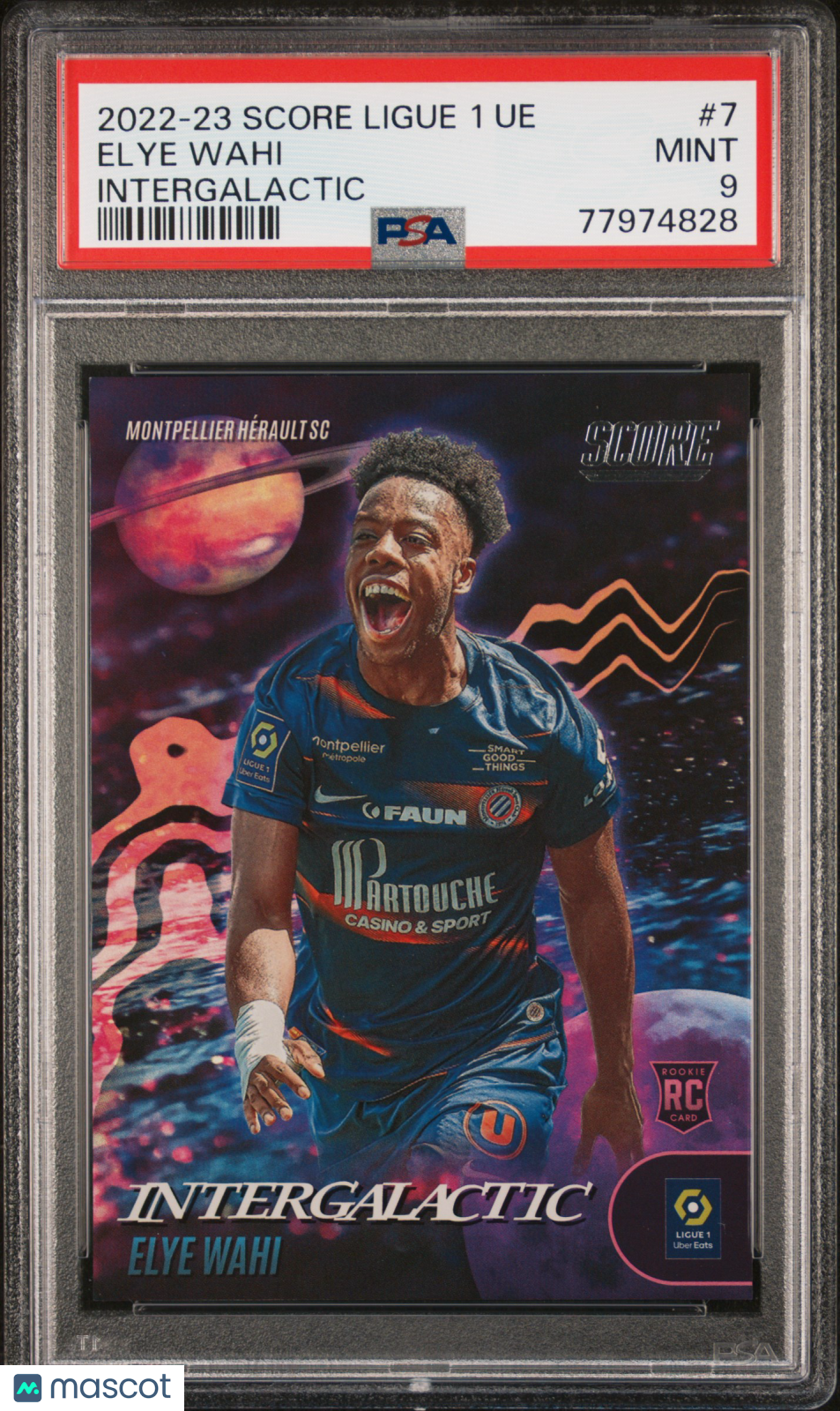2022 Panini Score Ligue 1 Uber Eats Intergalactic Elye Wahi #7 PSA 9 Mint Condition - Rare Football Trading Card for Collectors & Sports Fans - Perfect for Display, Investment & Fantasy Leagues