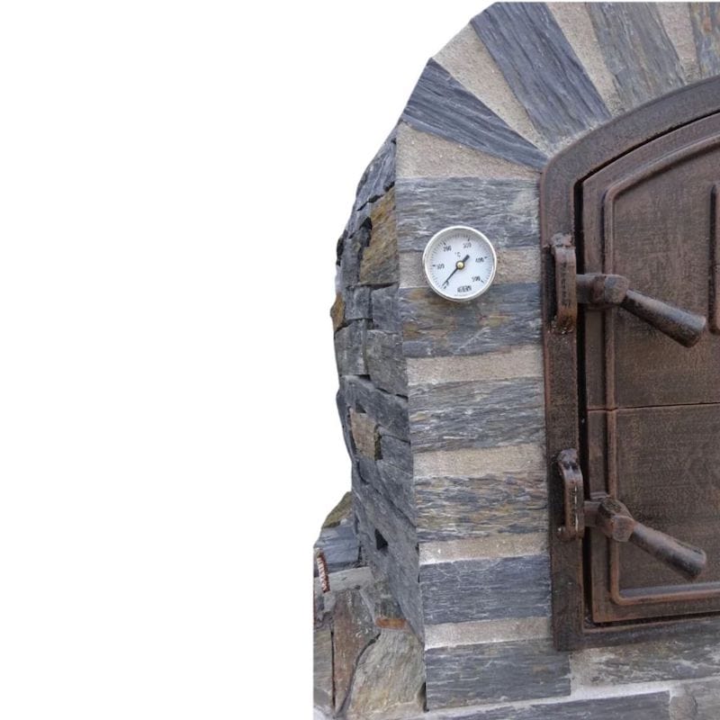 Premium Lisboa Brick Pizza Oven with Stone Finish - Outdoor Wood Fired Oven for Backyard, Garden & Patio Pizza Making