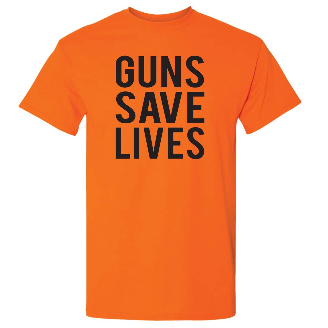 Guns Save Lives T-Shirt - 2nd Amendment Apparel for Gun Rights Supporters - Perfect for Shooting Ranges, Hunting & Political Rallies