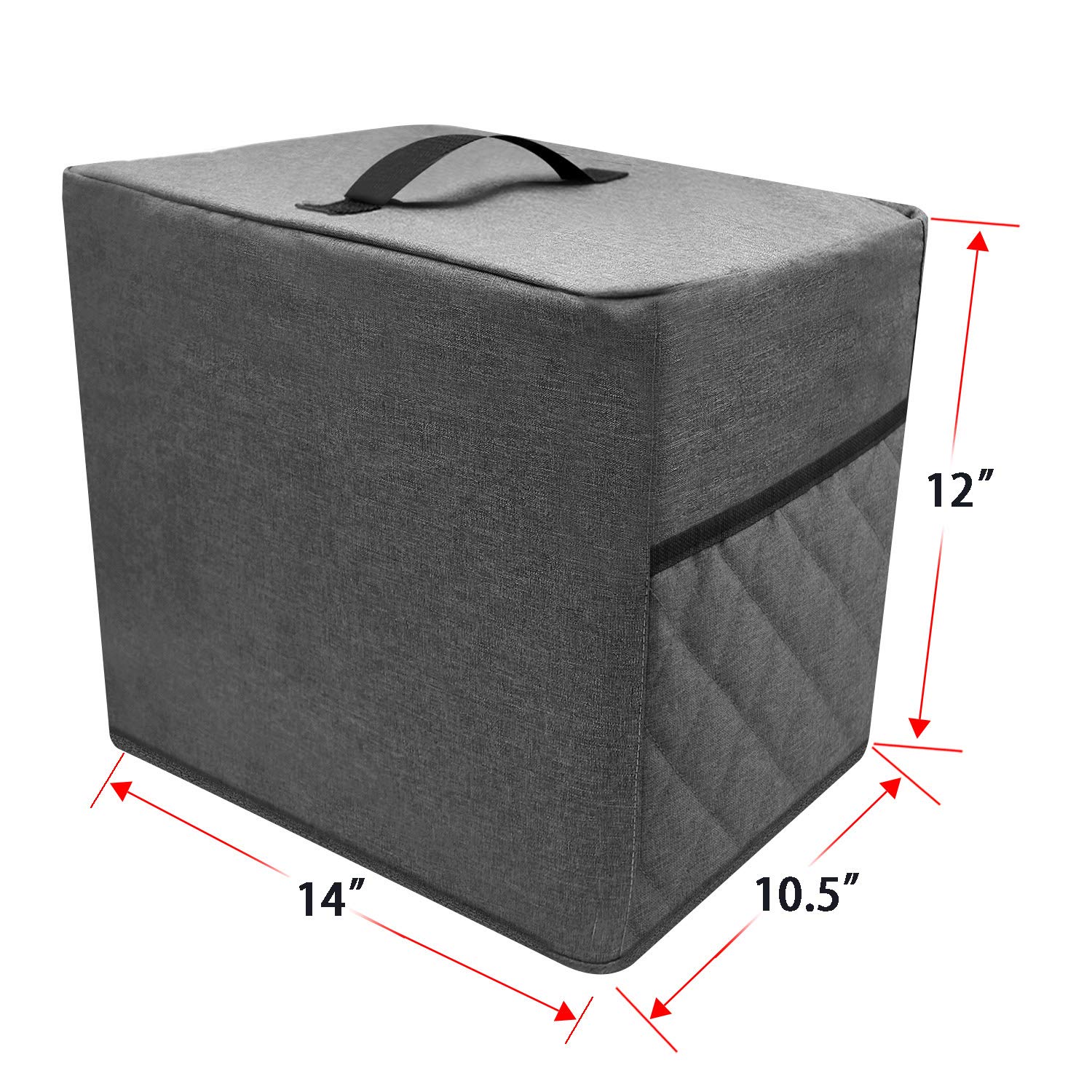 Non-Toxic Air Fryer Dust Cover with 2 Accessory Pockets - Waterproof & Easy Clean Fabric Protector for 2.8-4.8 Quart Air Fryers (Gray) - Perfect for Kitchen Storage & Countertop Organization