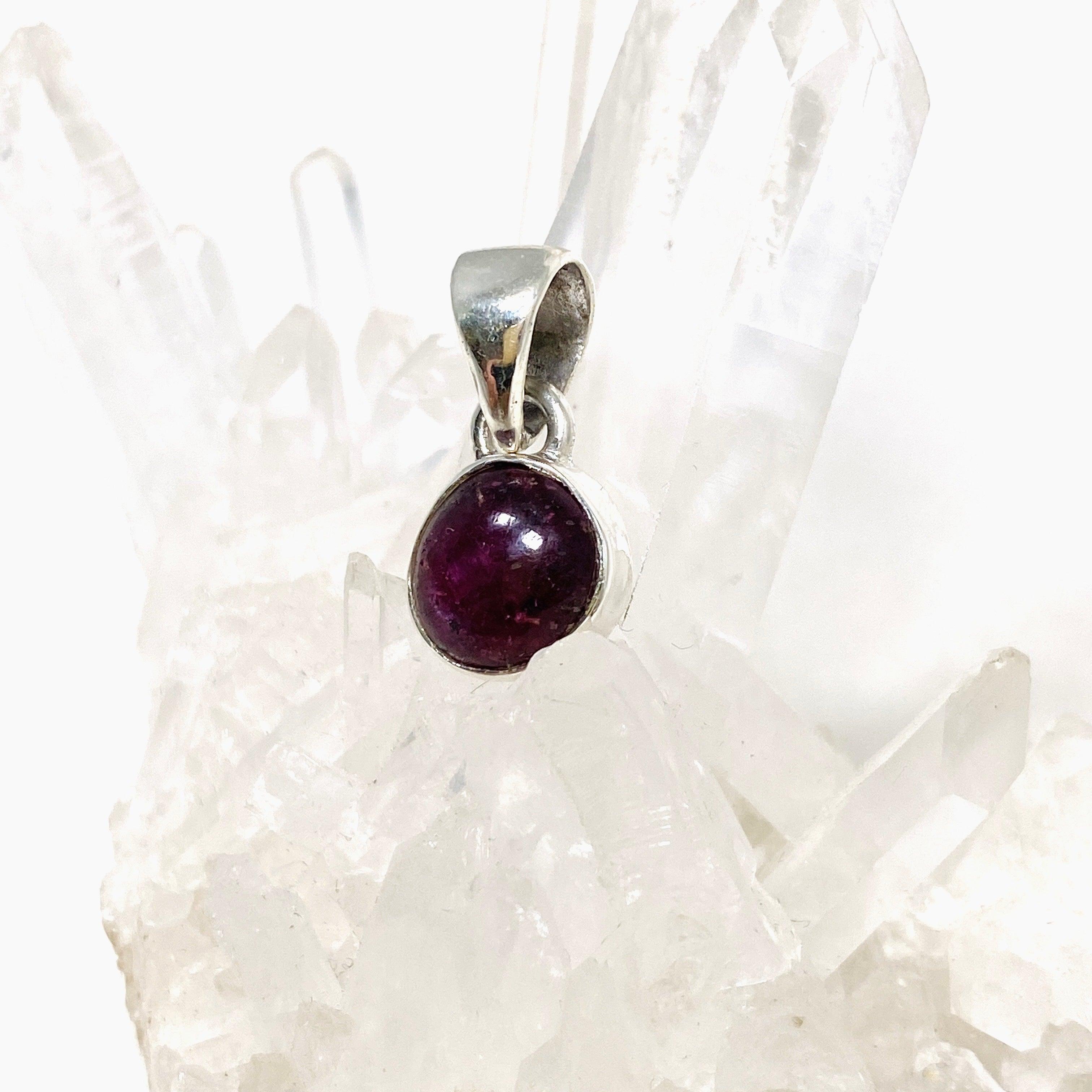 14K Gold Ruby Petite Round Pendant Necklace KPGJ4344 - Perfect for Valentine's Day Gifts & Anniversary Jewelry