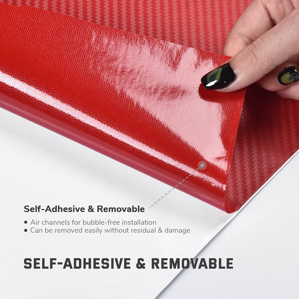 Premium Red Carbon Fiber Vinyl Wrap - 98ft x 5ft 3D Car Sticker Roll for Vehicle, Motorcycle & Laptop Customization - DIY Auto, Tech & Furniture Decoration